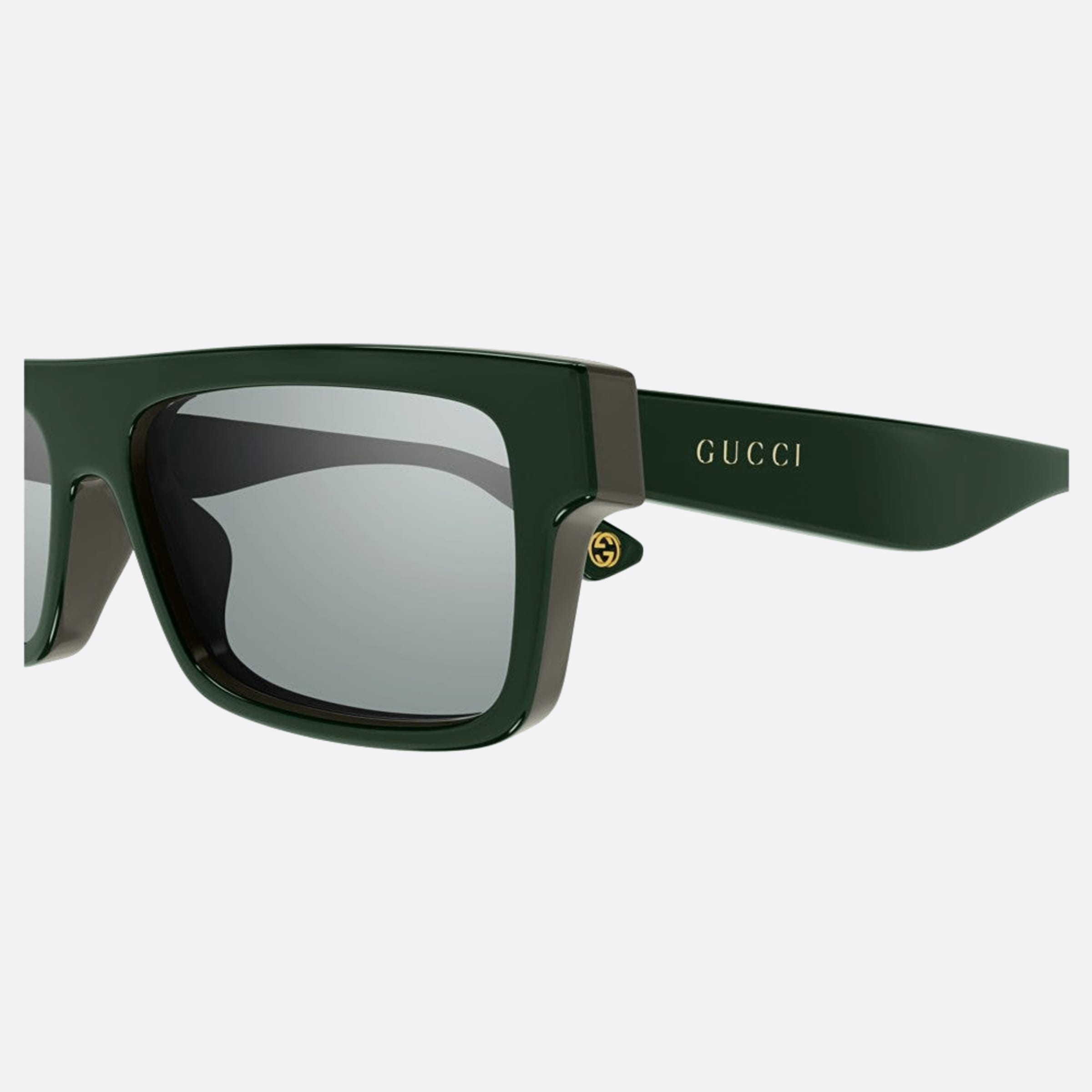 Gucci 57mm Grs Green Squared Man Sunglasses - Detail View