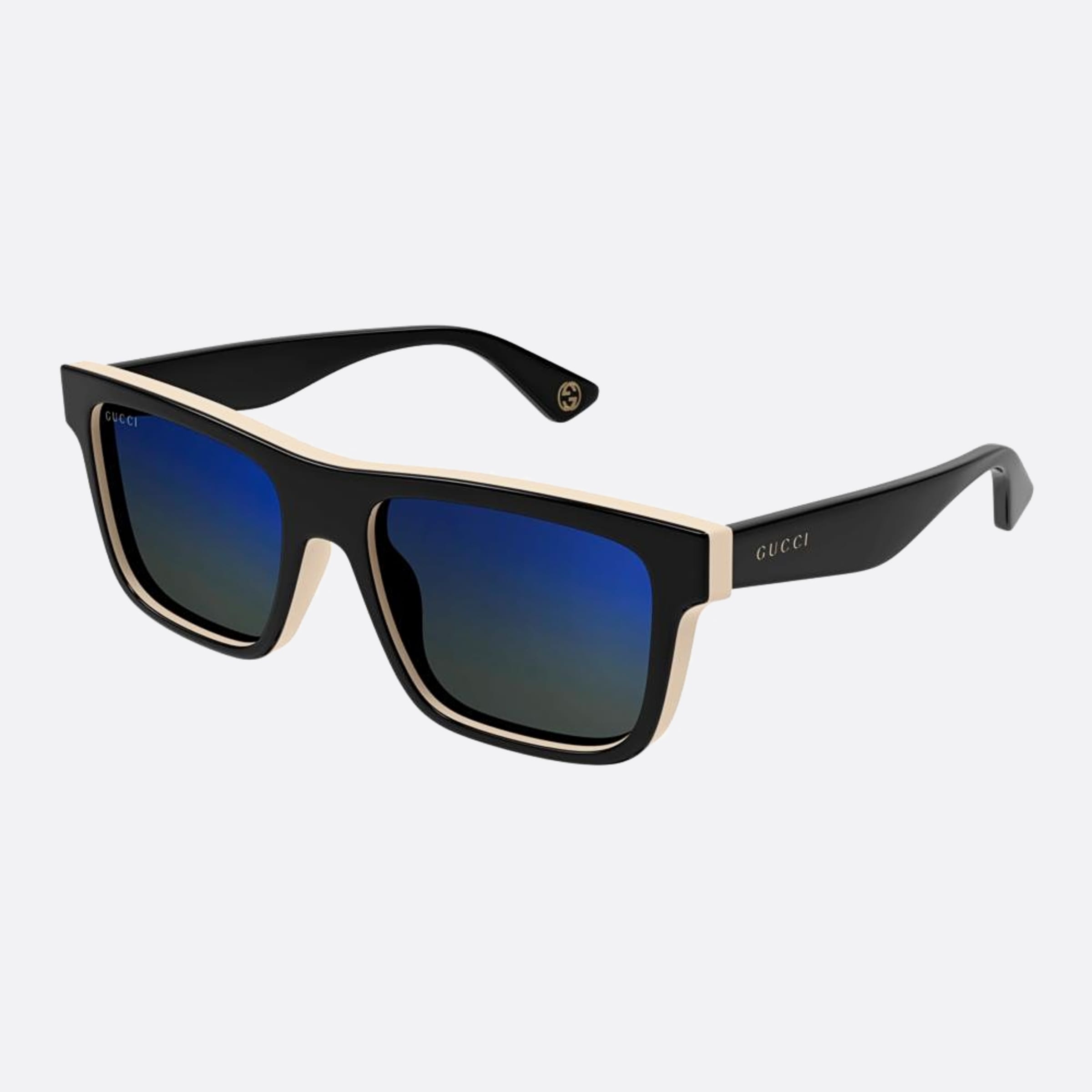 Gucci 56mm Bbl Black Squared Man Sunglasses - Side View