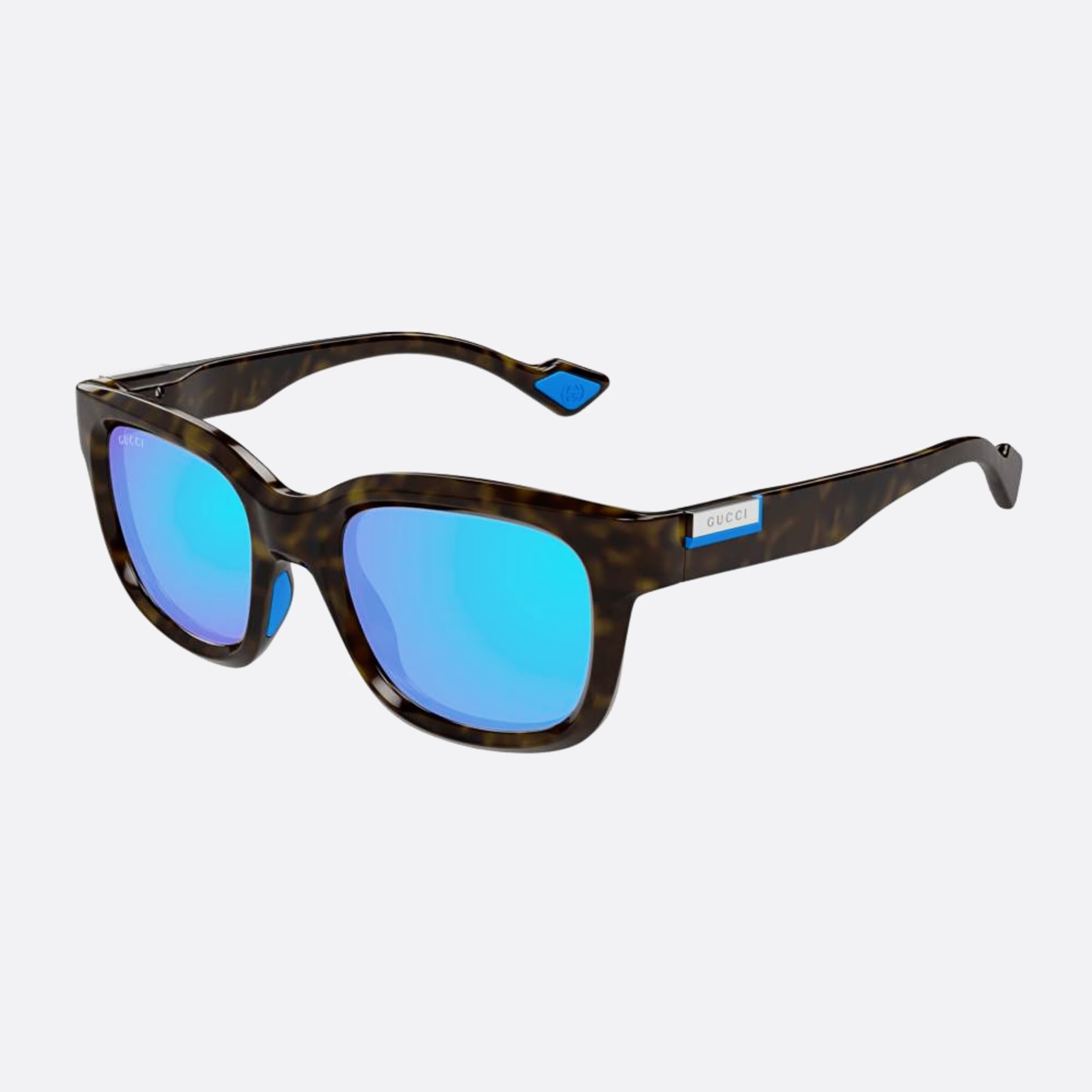 Gucci 53mm Hbl Havana Squared Man Sunglasses - Side View