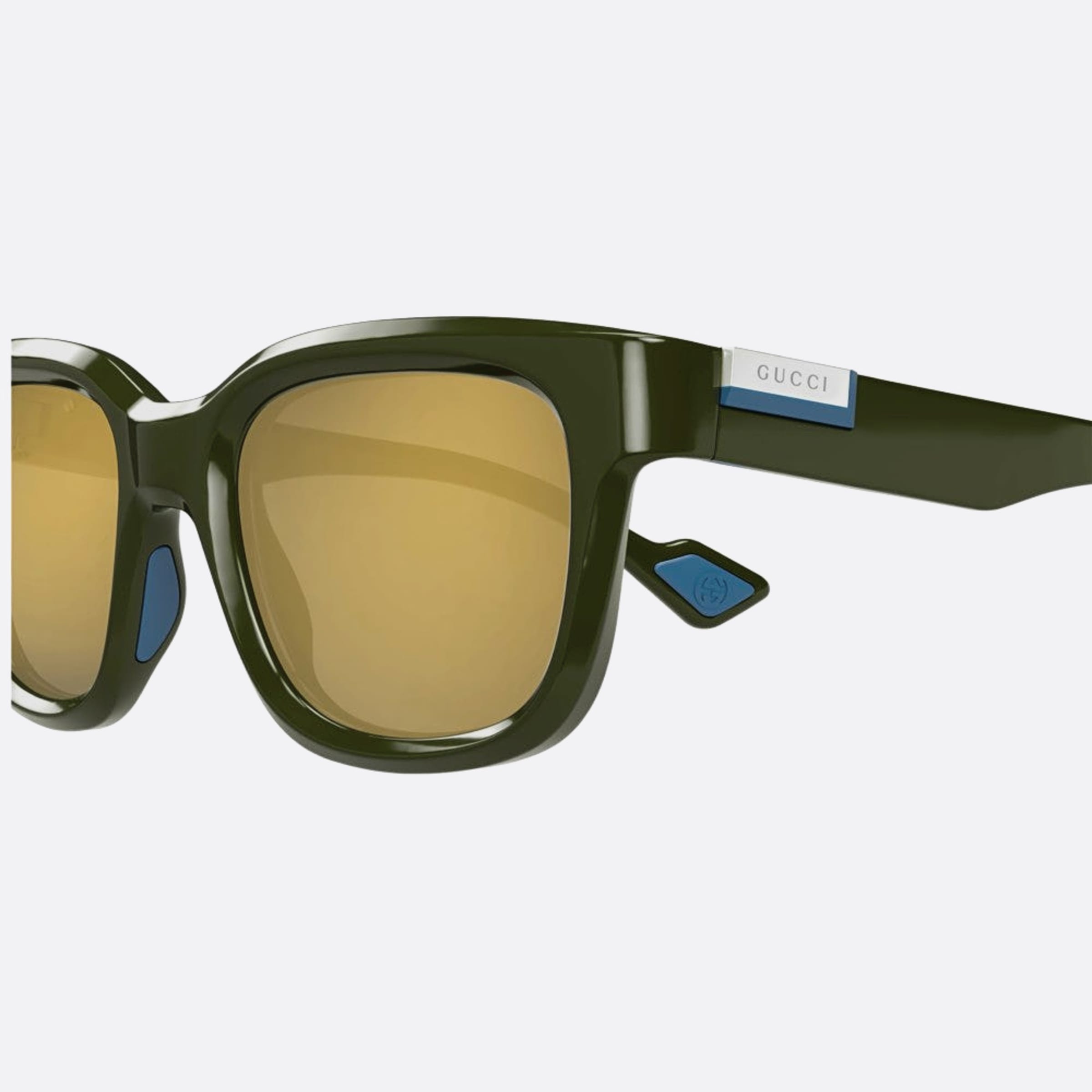 Gucci 53mm Grgo Green Squared Man Sunglasses - Detail View