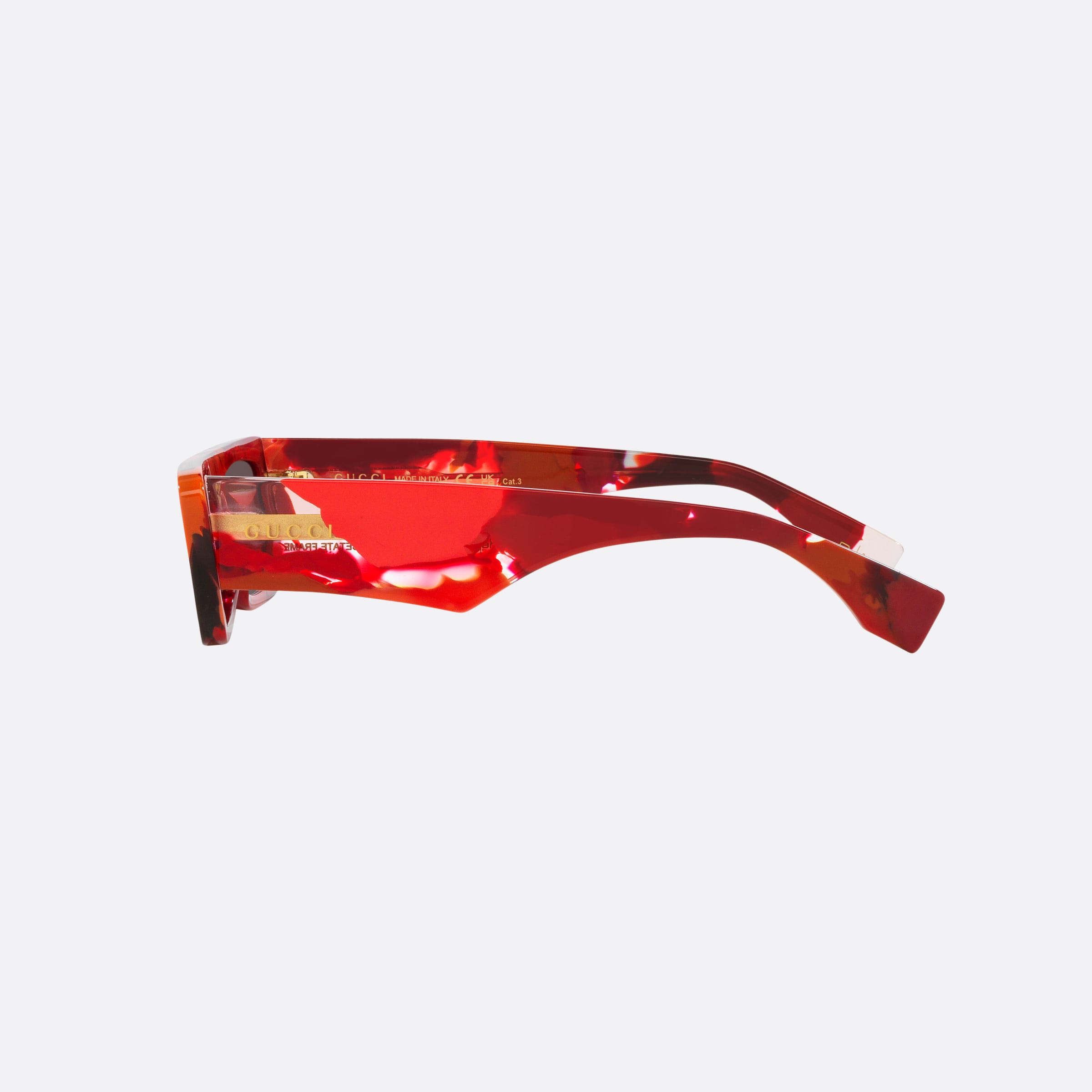 Gucci 54mm Red Rectangle Man Sunglasses - Detail View