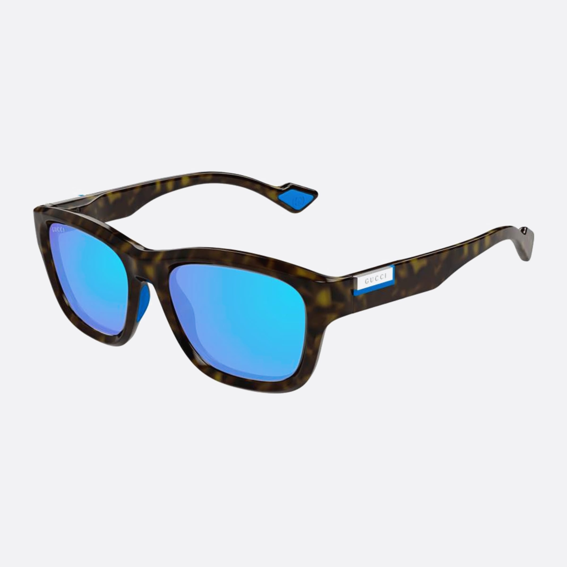 Gucci 54mm Hvbl Havana Squared Man Sunglasses - Side View
