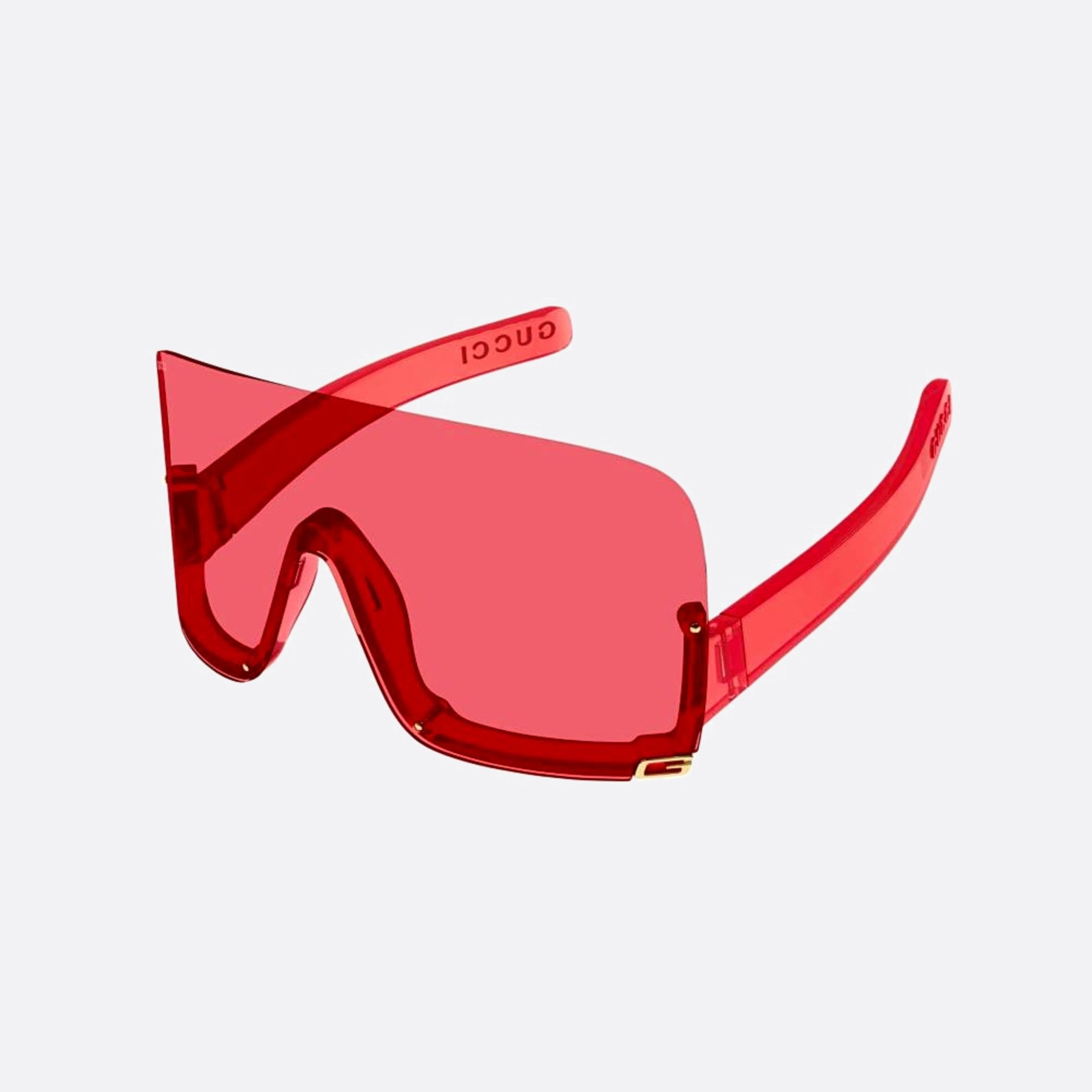 Gucci 99mm Qlo Red Shield Woman Sunglasses - Side View