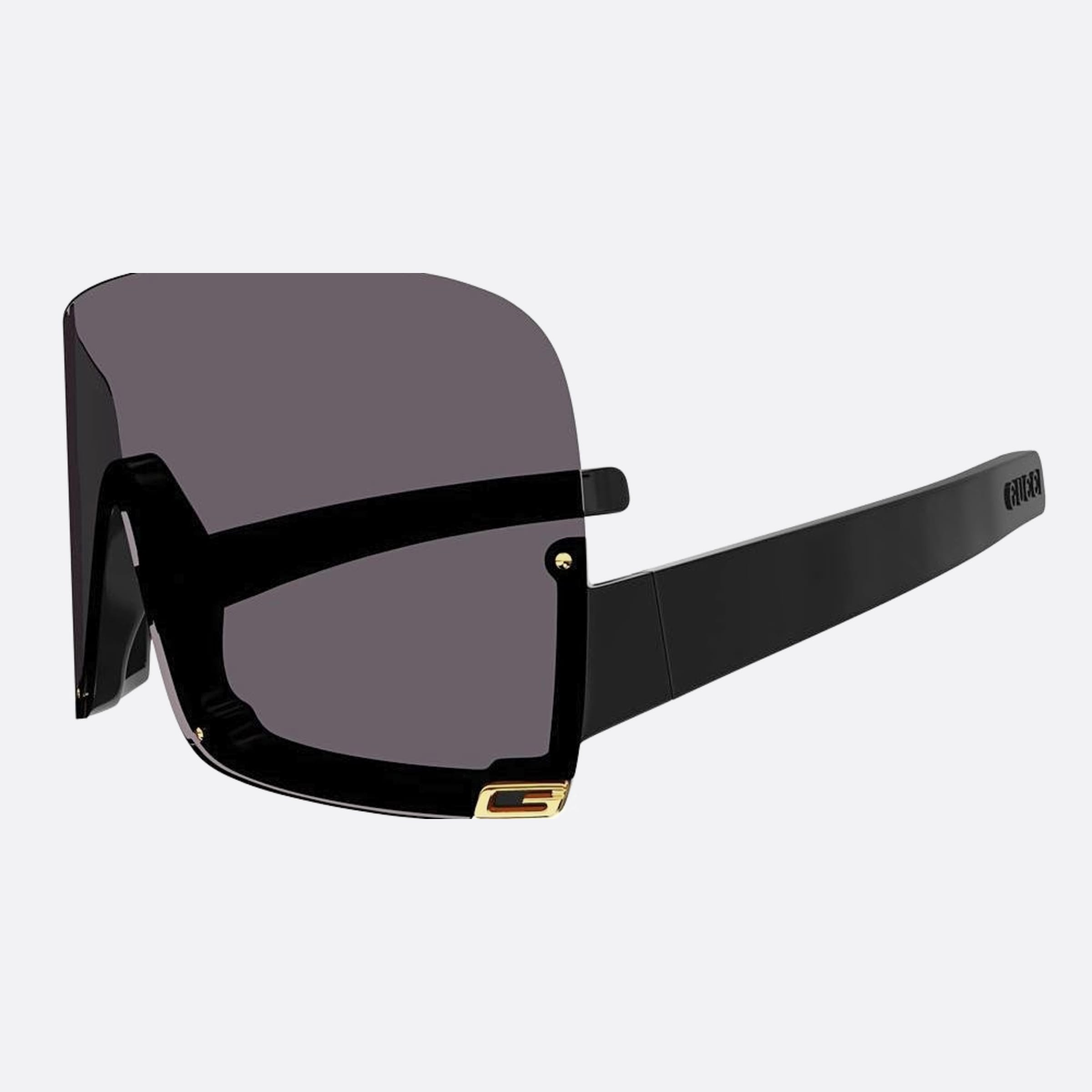 Gucci 99mm Asf Black Shield Woman Sunglasses - Detail View