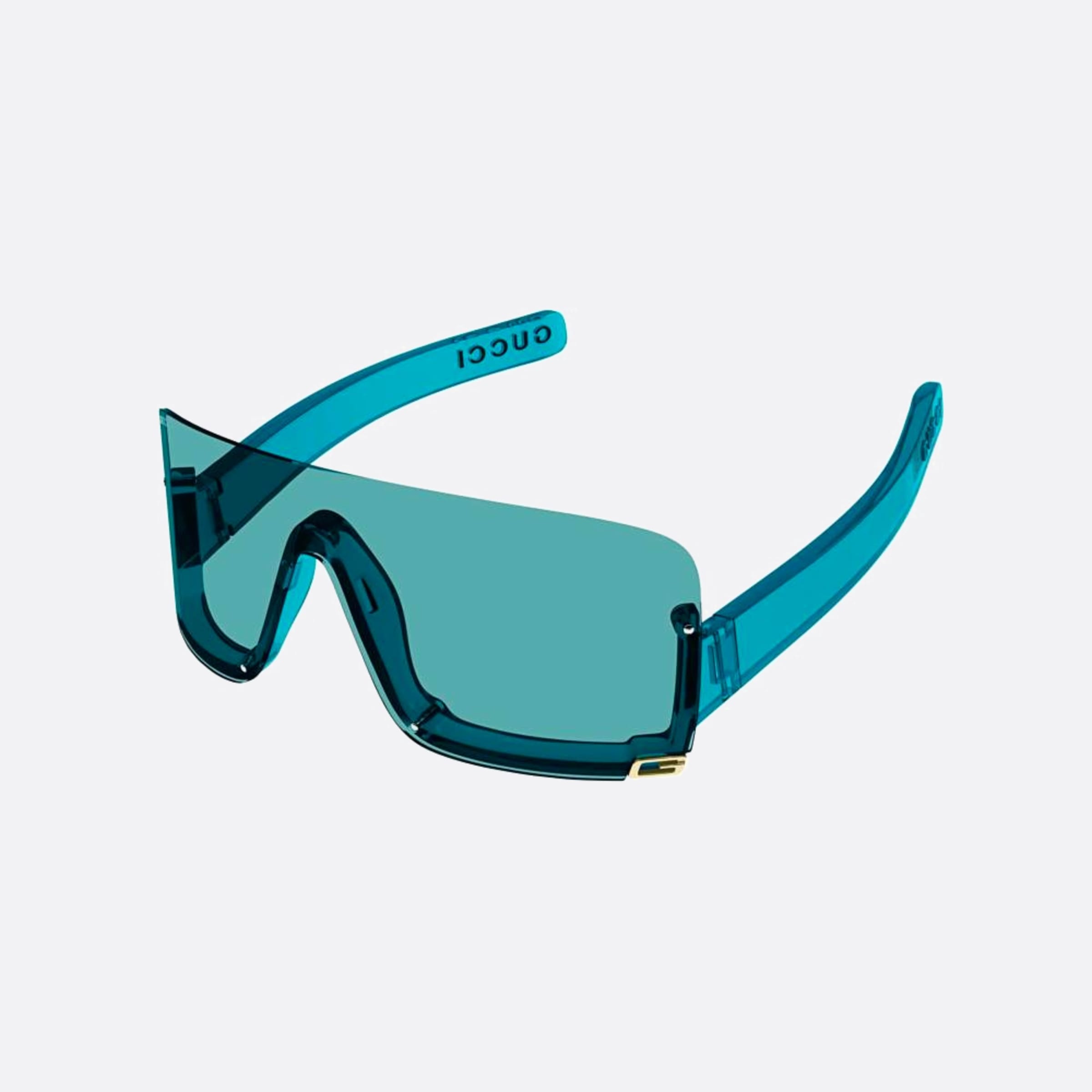 Gucci 99mm Blue Shield Women Sunglasses - Side View
