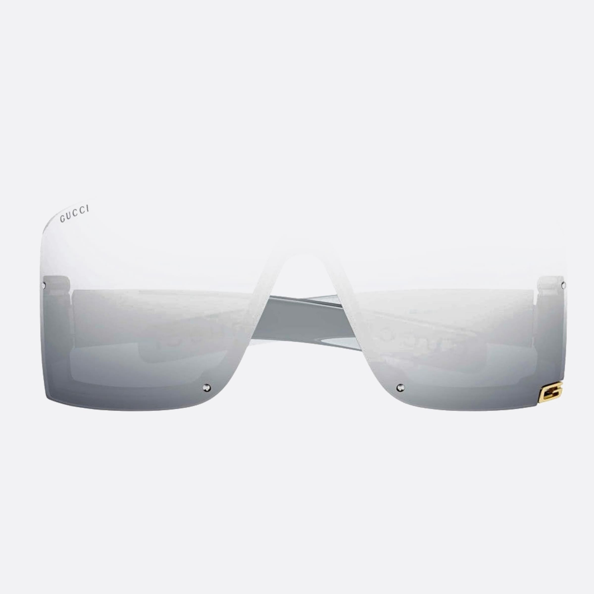 Gucci 99mm Silver Shield Woman Sunglasses - Lifestyle Shot