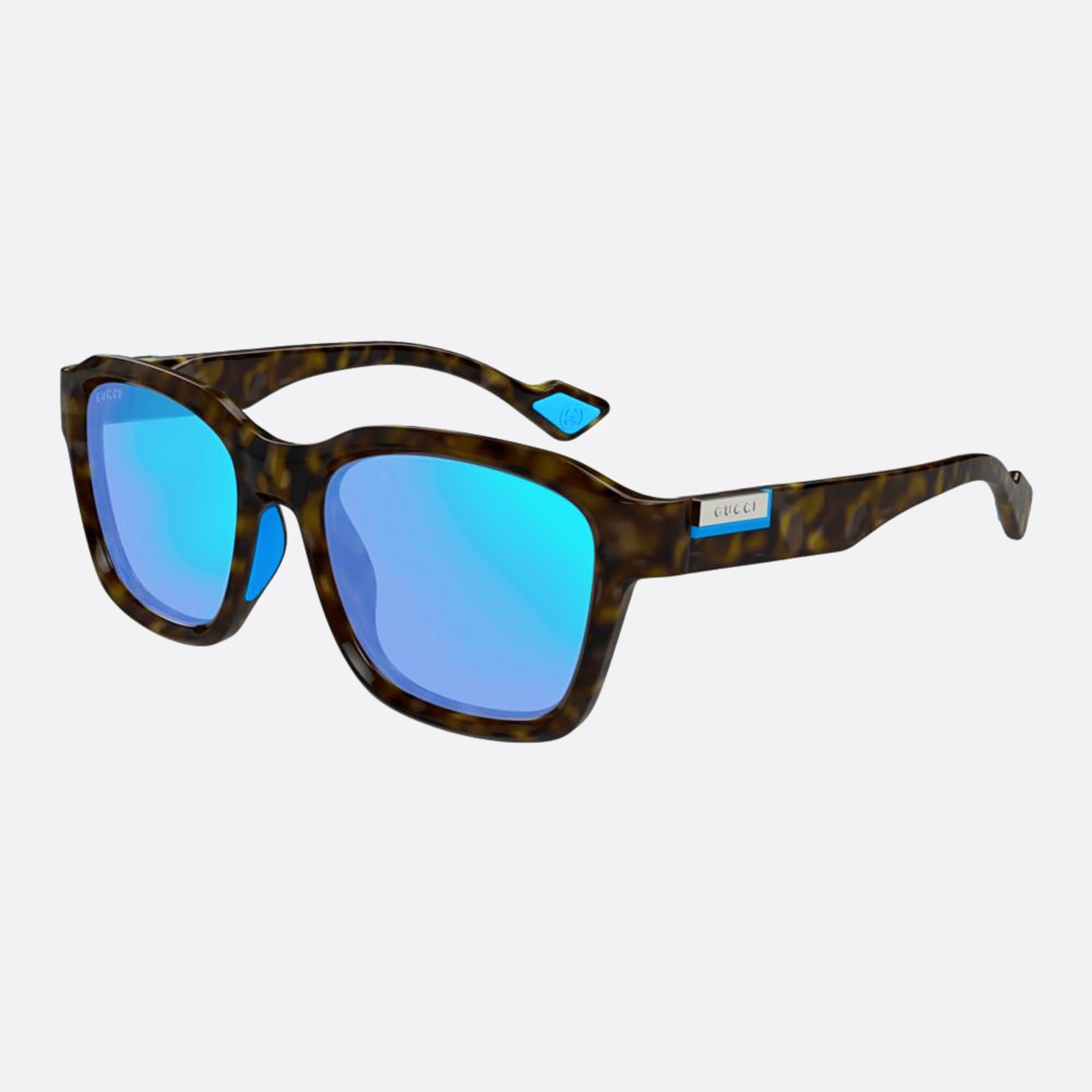 Gucci 54mm Hvbl Havana Geometric Men Sunglasses - Side View