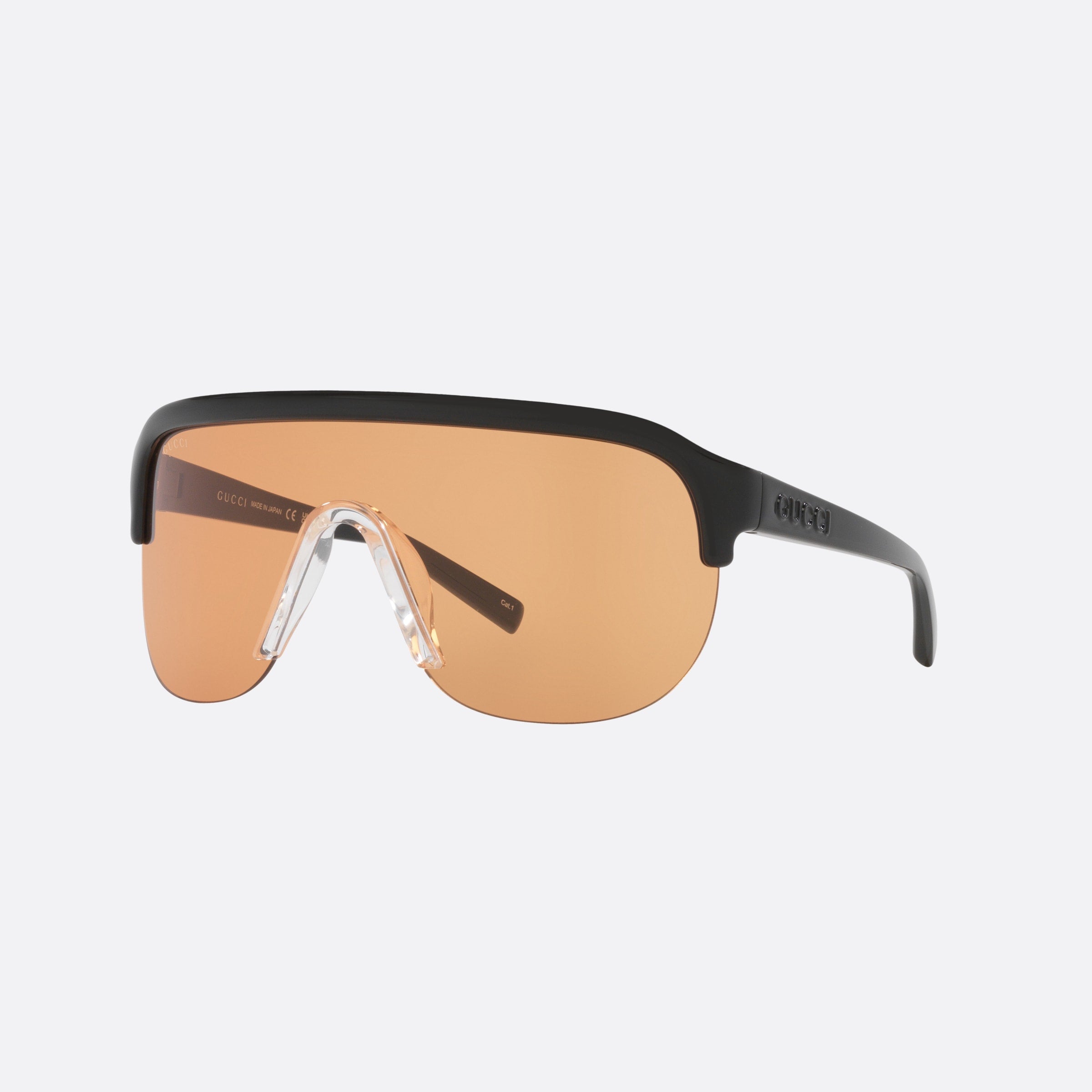 Gucci 99mm Black Rectangle Man Sunglasses - Main View