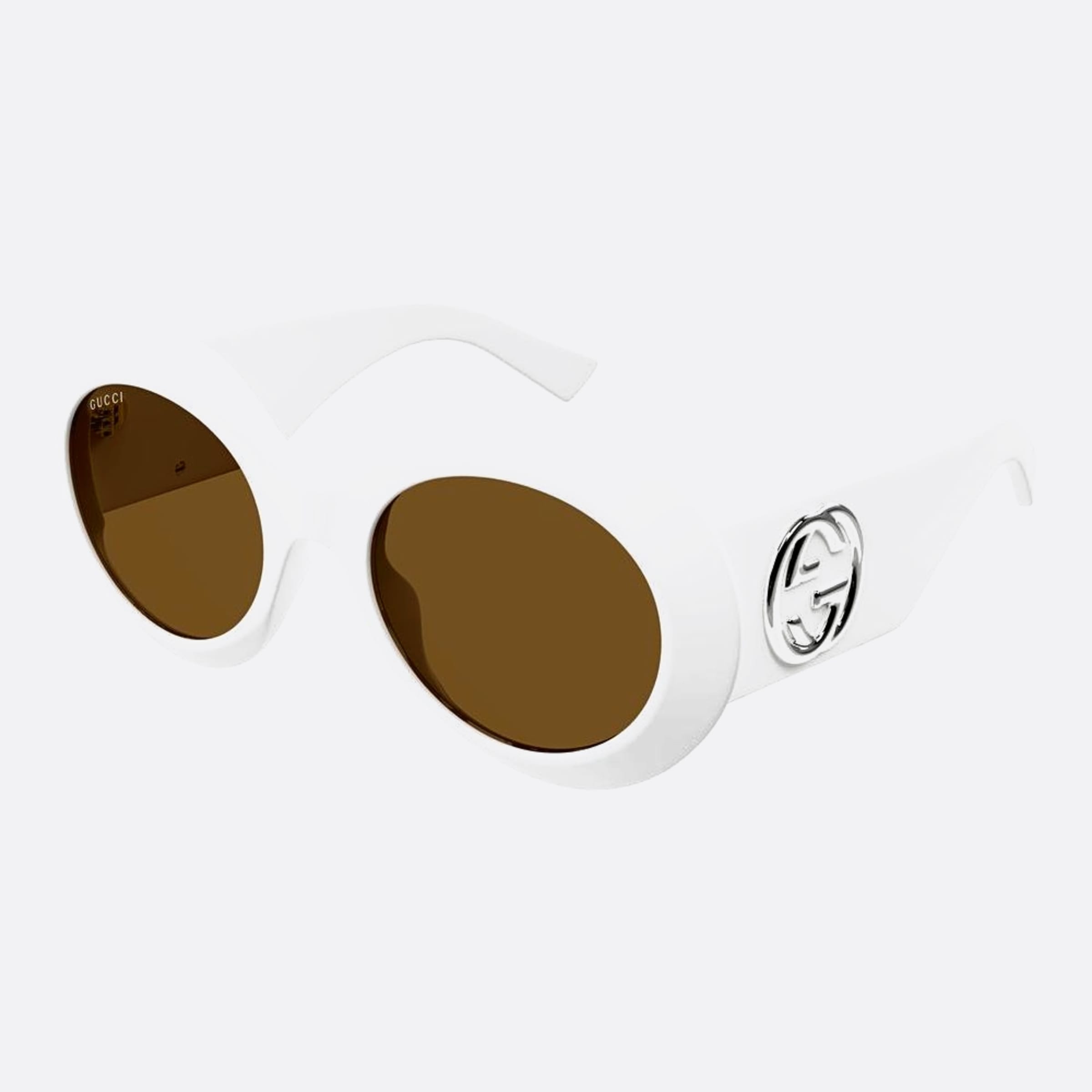 Gucci 54mm Wbb White Round Woman Sunglasses - Side View