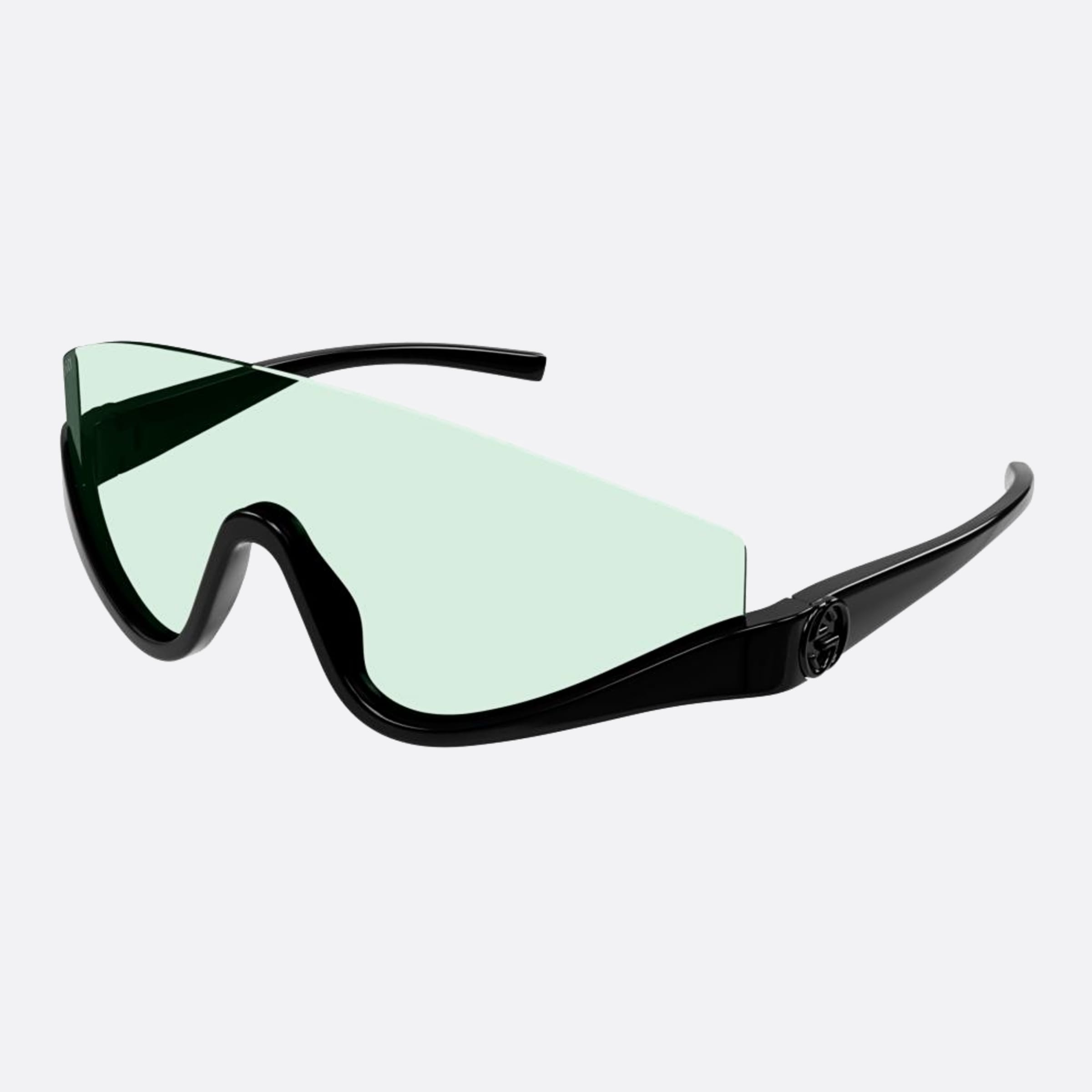 Gucci 99mm Black Shield Woman Sunglasses - Side View