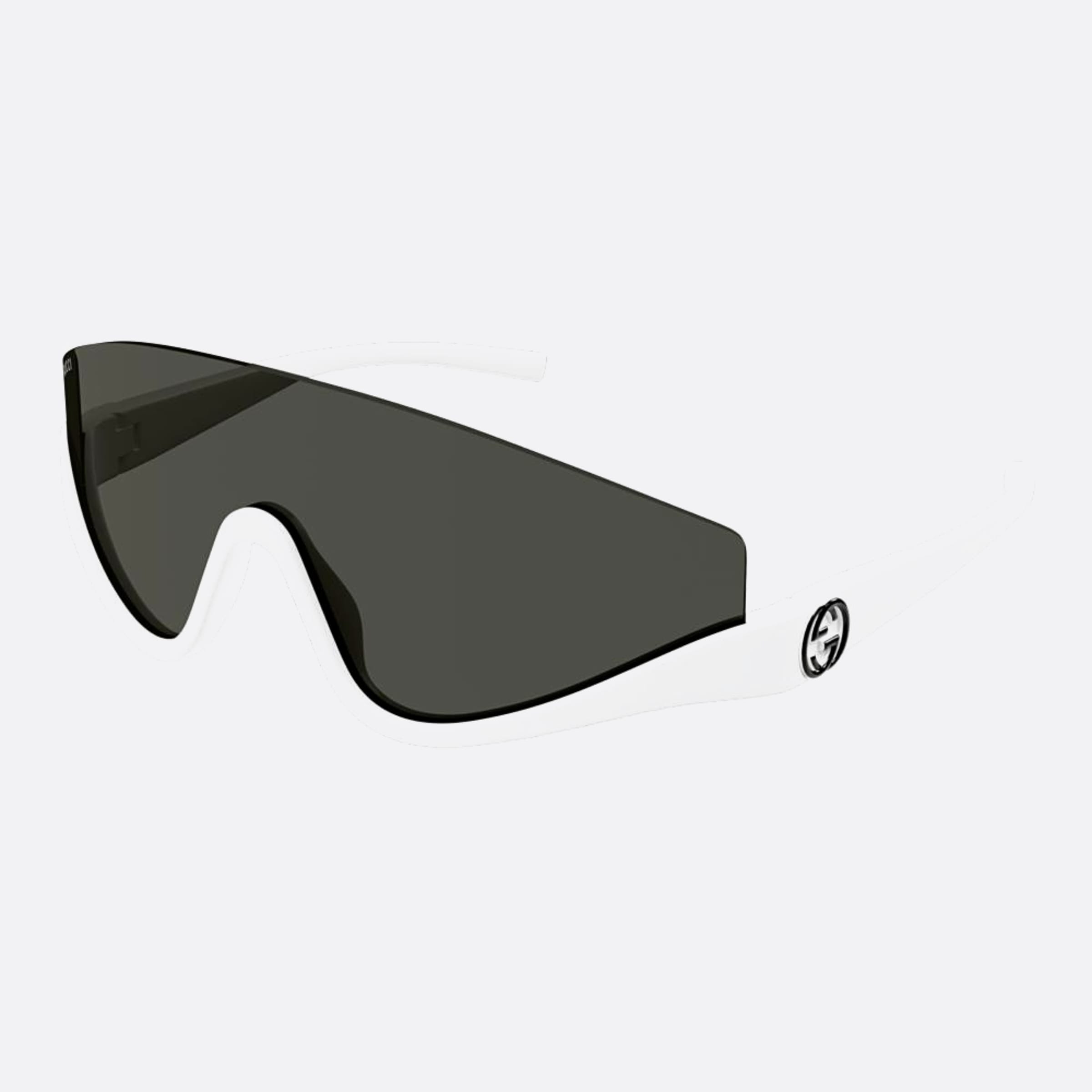 Gucci 99mm White Shield Woman Sunglasses - Side View