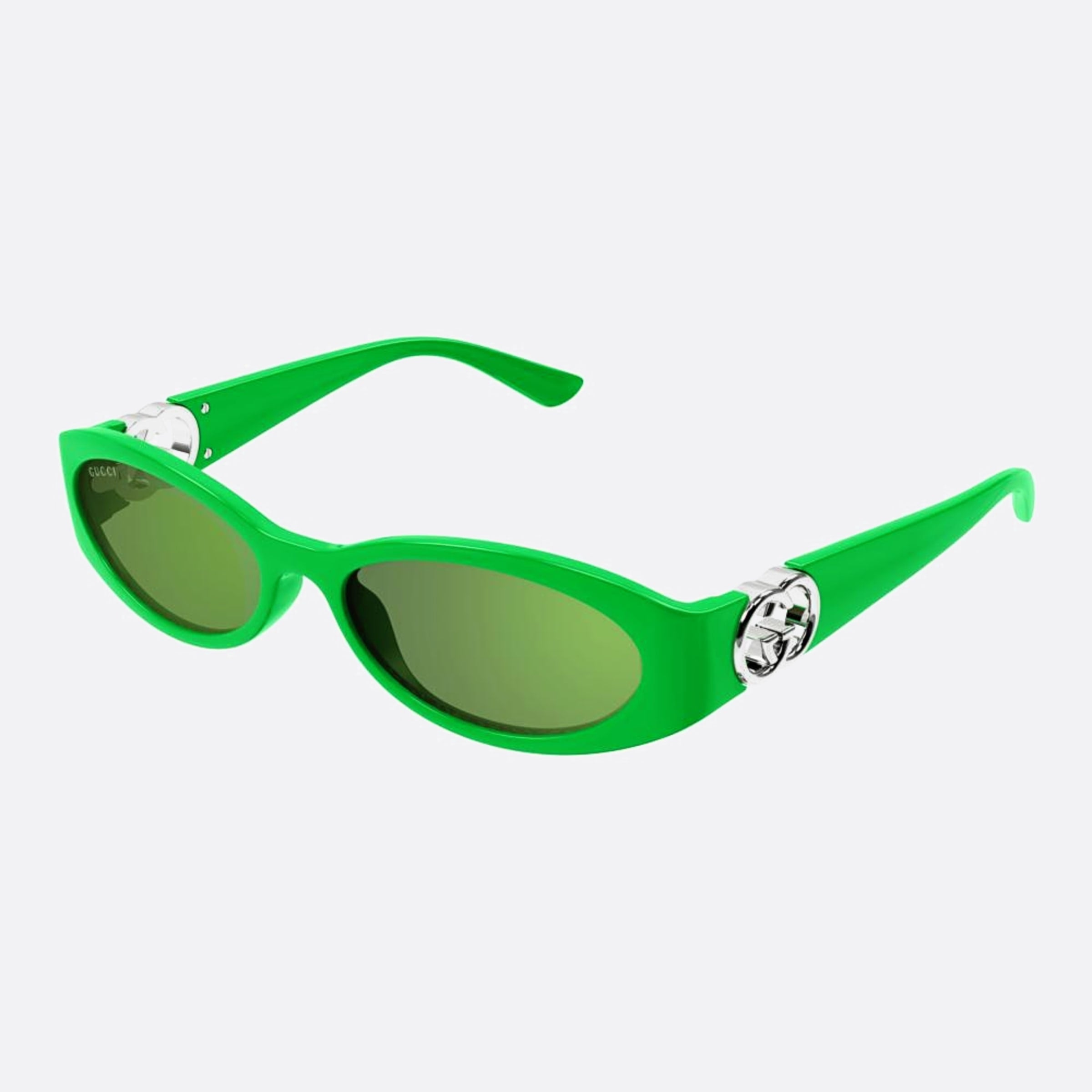 Gucci 54mm Ggr Green Oval Woman Sunglasses - Side View