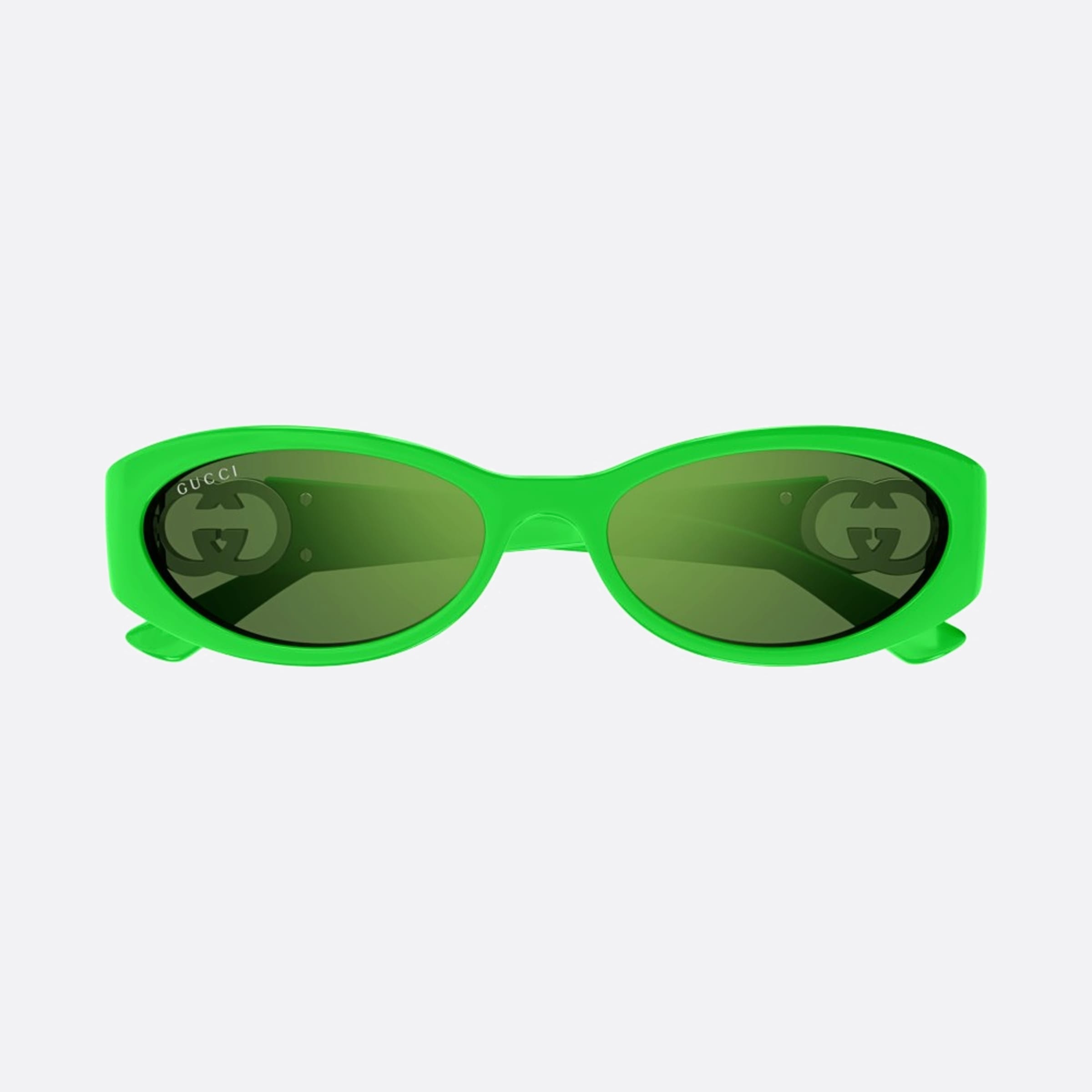 Gucci 54mm Ggr Green Oval Woman Sunglasses - Detail View