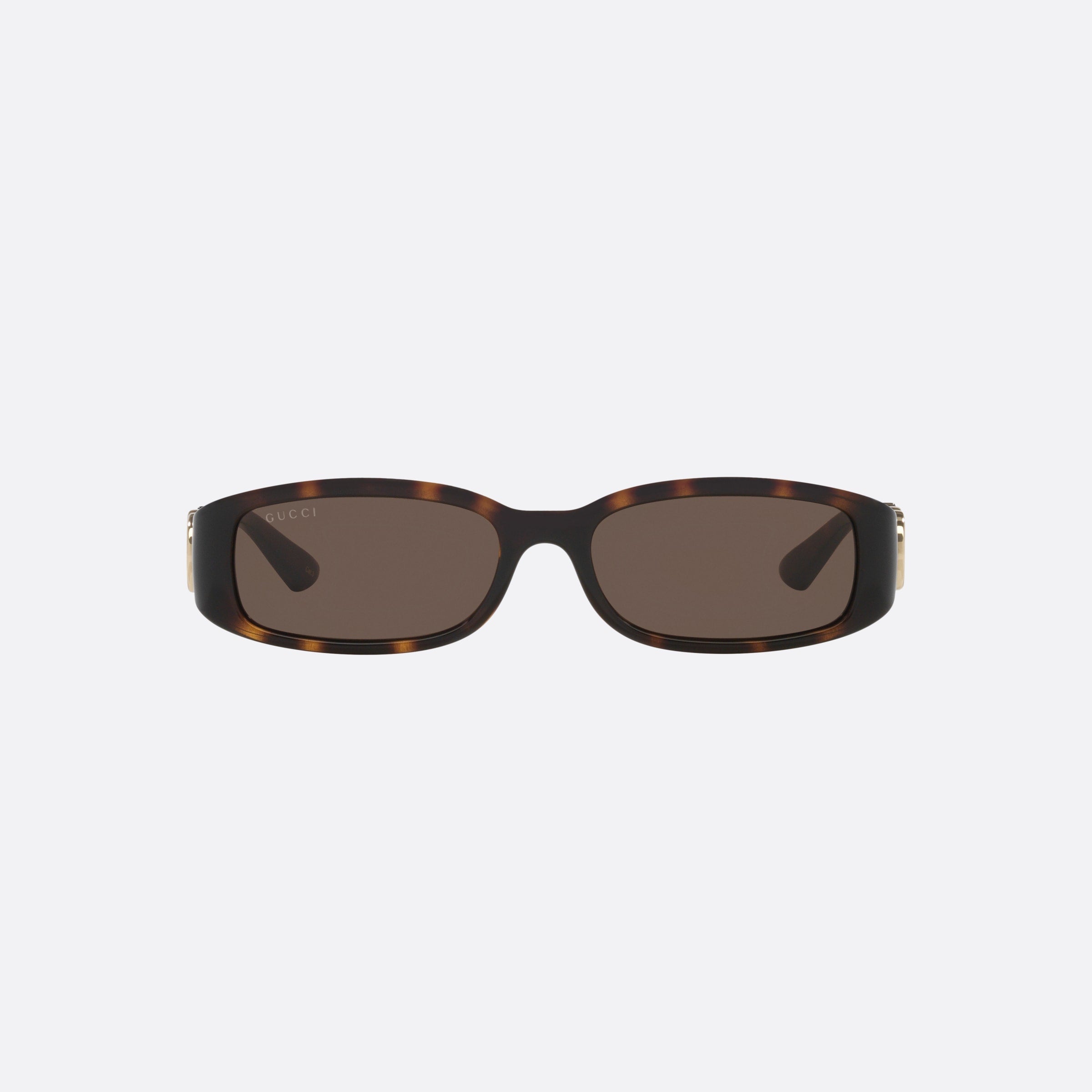 Gucci 54mm Tortoise Rectangle Woman Sunglasses - Side View