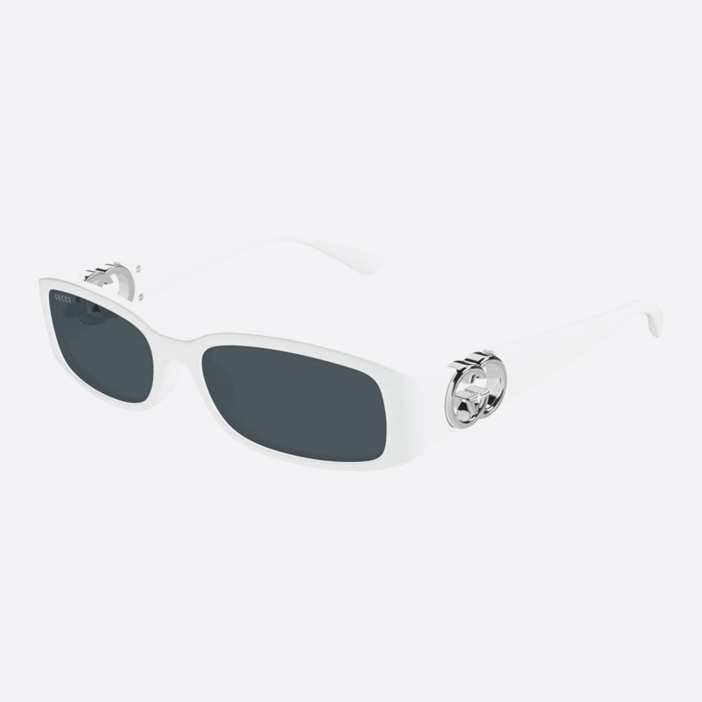 Gucci 54mm Wsg White Rectangle Woman Sunglasses - Side View