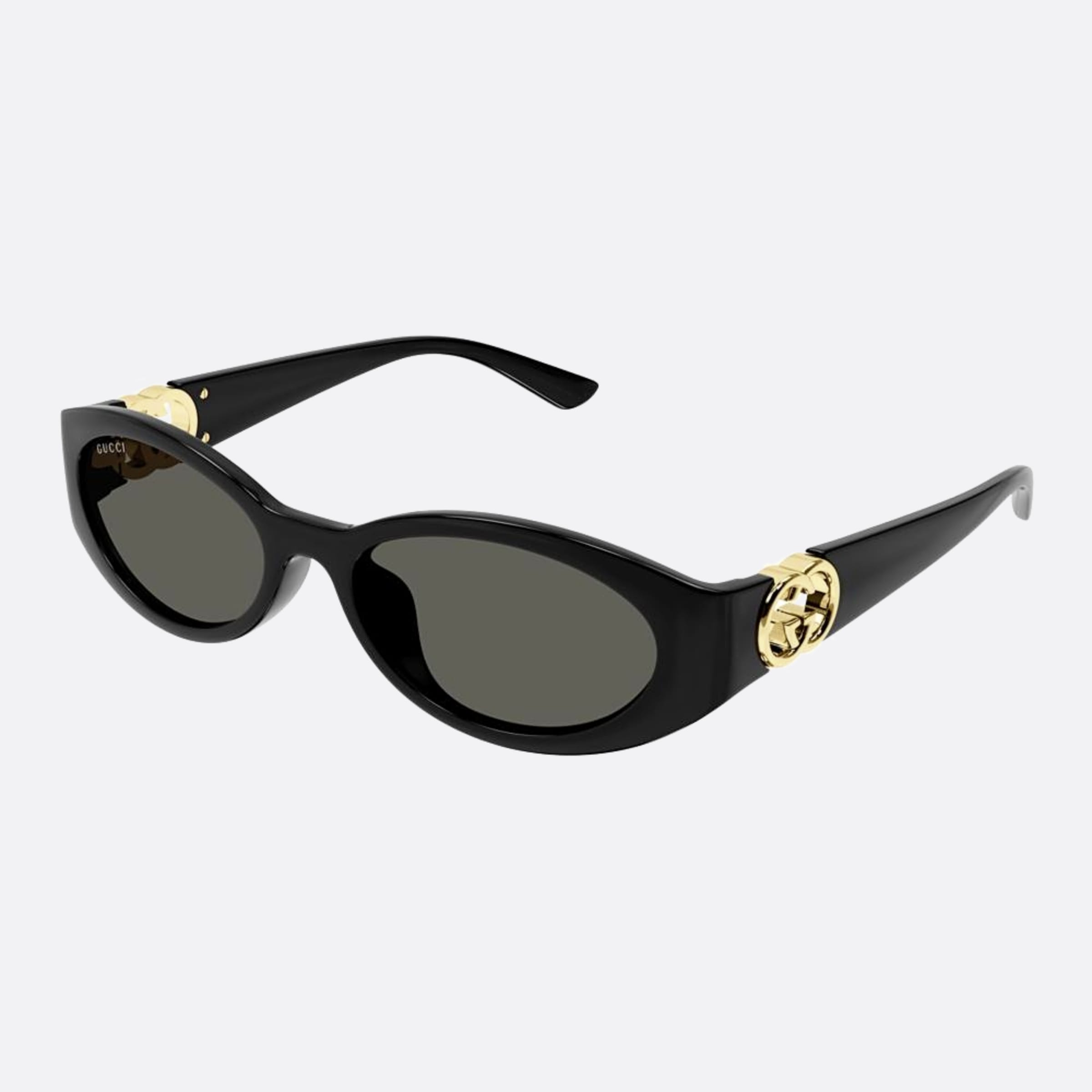 Gucci 56mm Gg1662sa Black Oval Woman Sunglasses - Side View