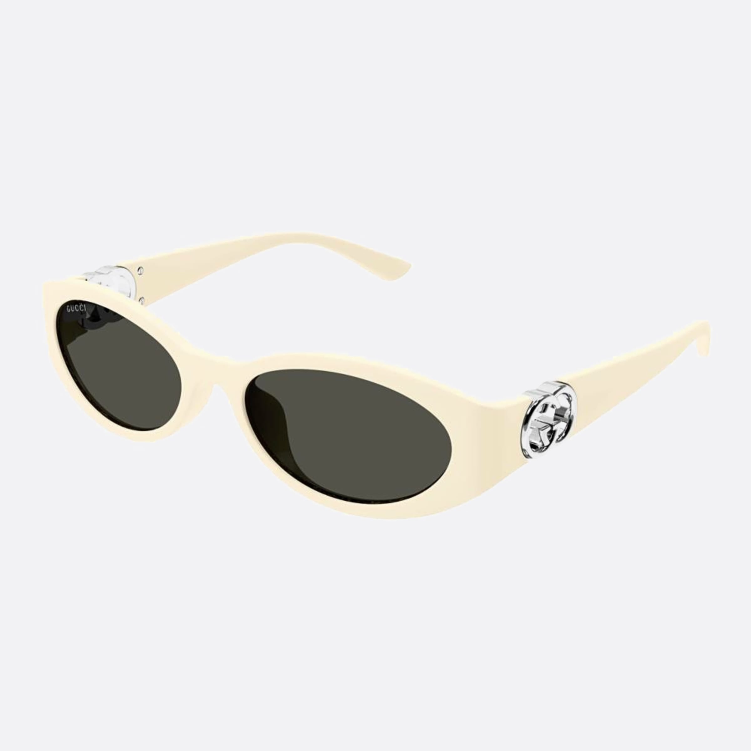 Gucci 56mm Gg1662sa Ivg White Oval Woman Sunglasses - Side View