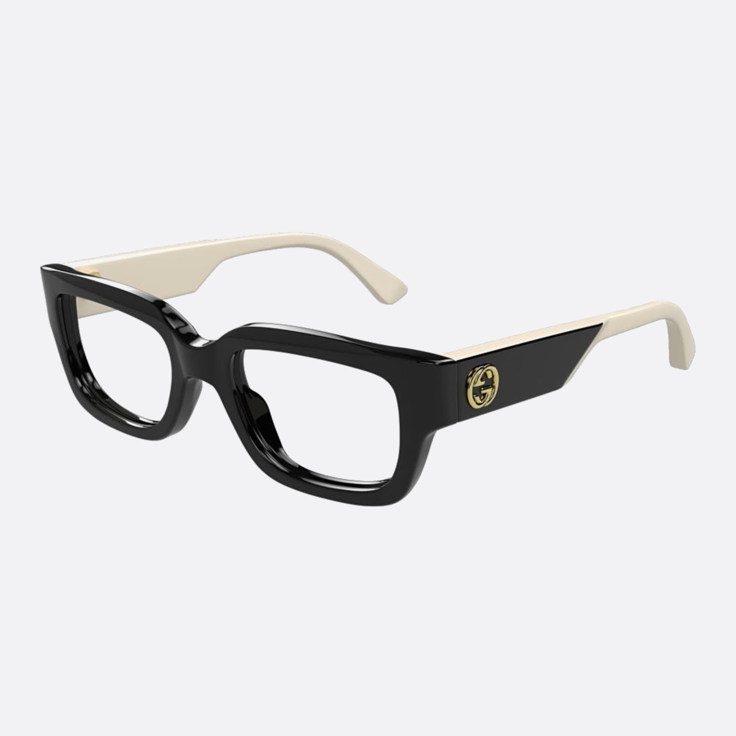 Gucci 53mm Bkwh Black Squared Woman Eyeglasses - Side View