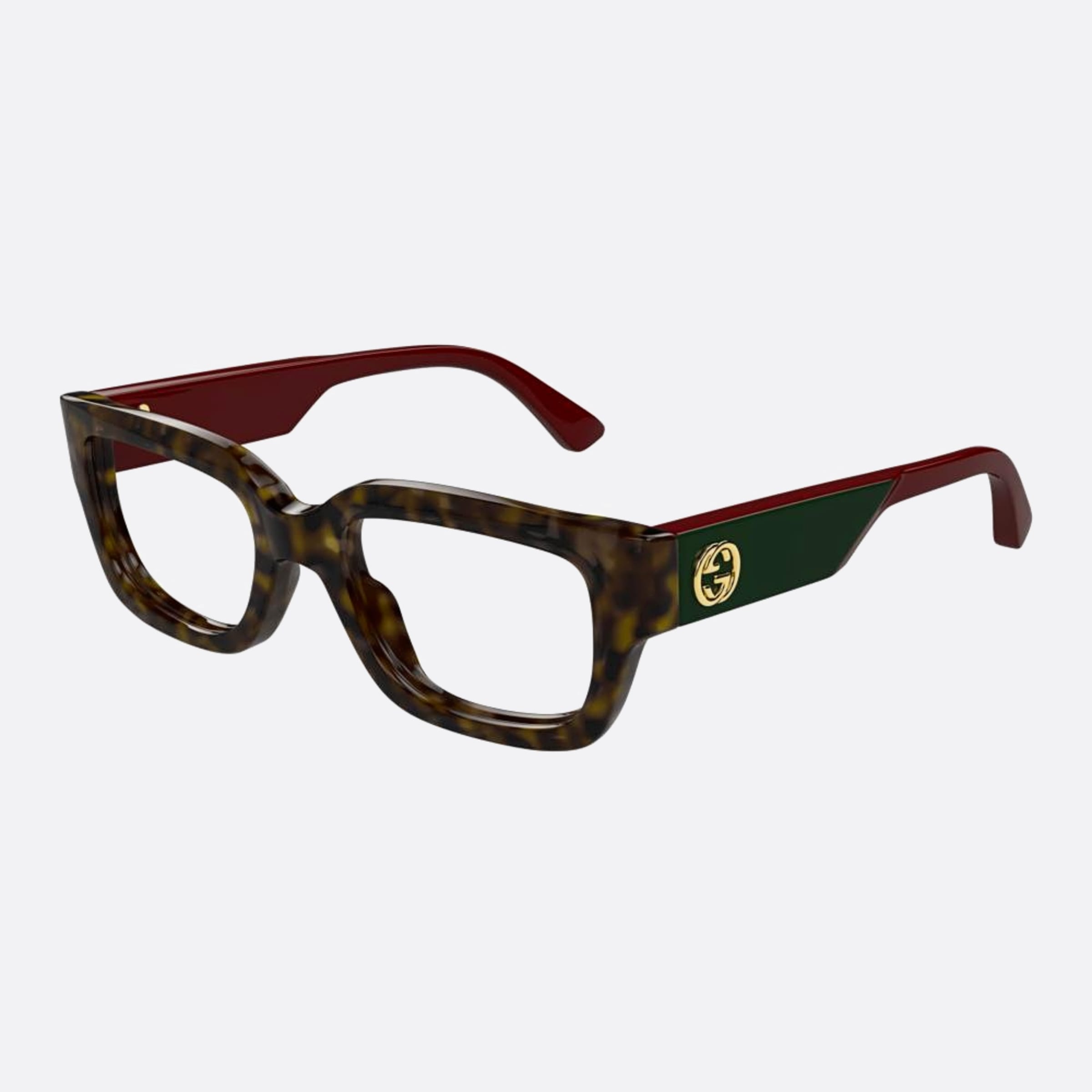 Gucci 53mm Hvbu Havana Squared Woman Eyeglasses - Side View