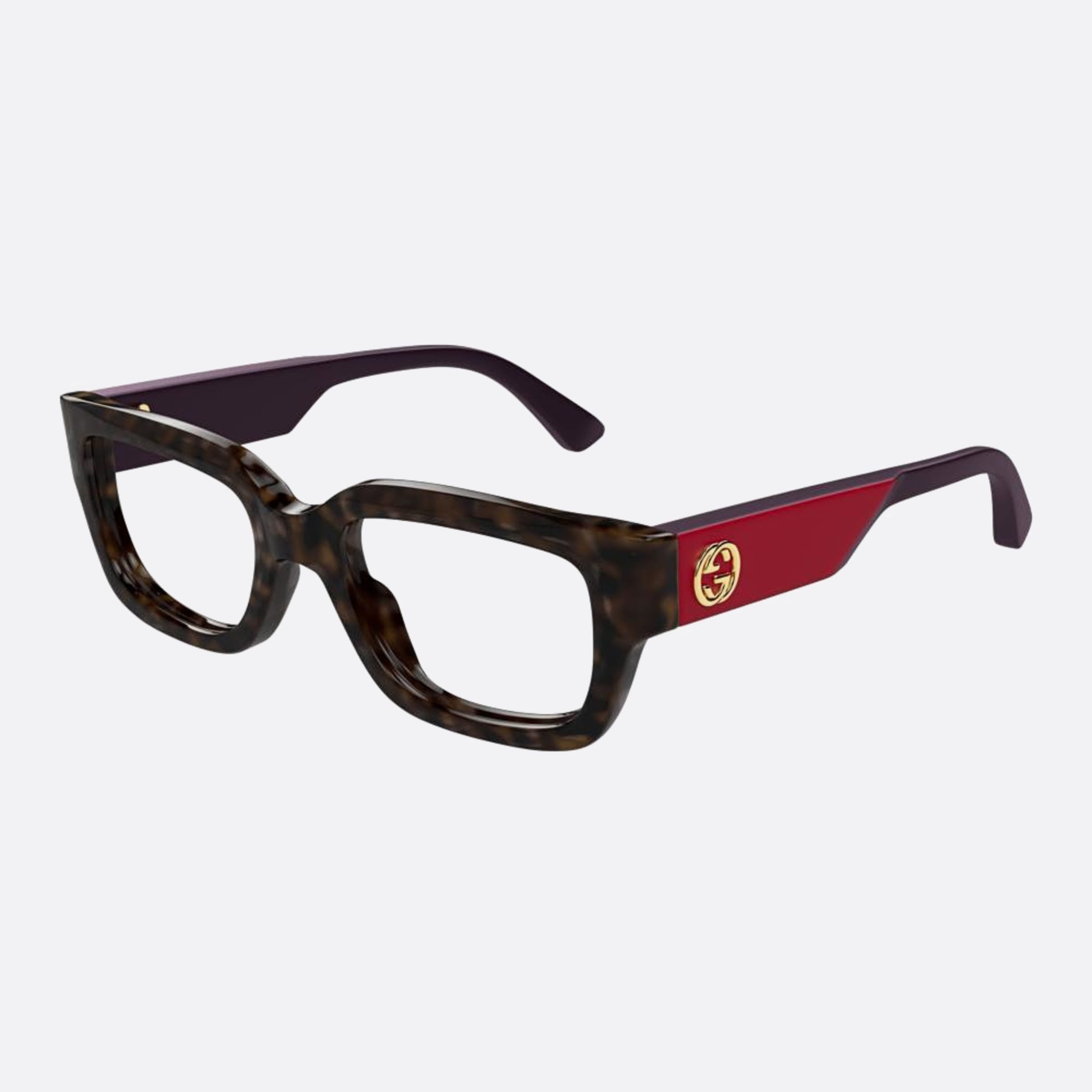 Gucci 53mm Hvrd Havana Squared Woman Eyeglasses - Side View