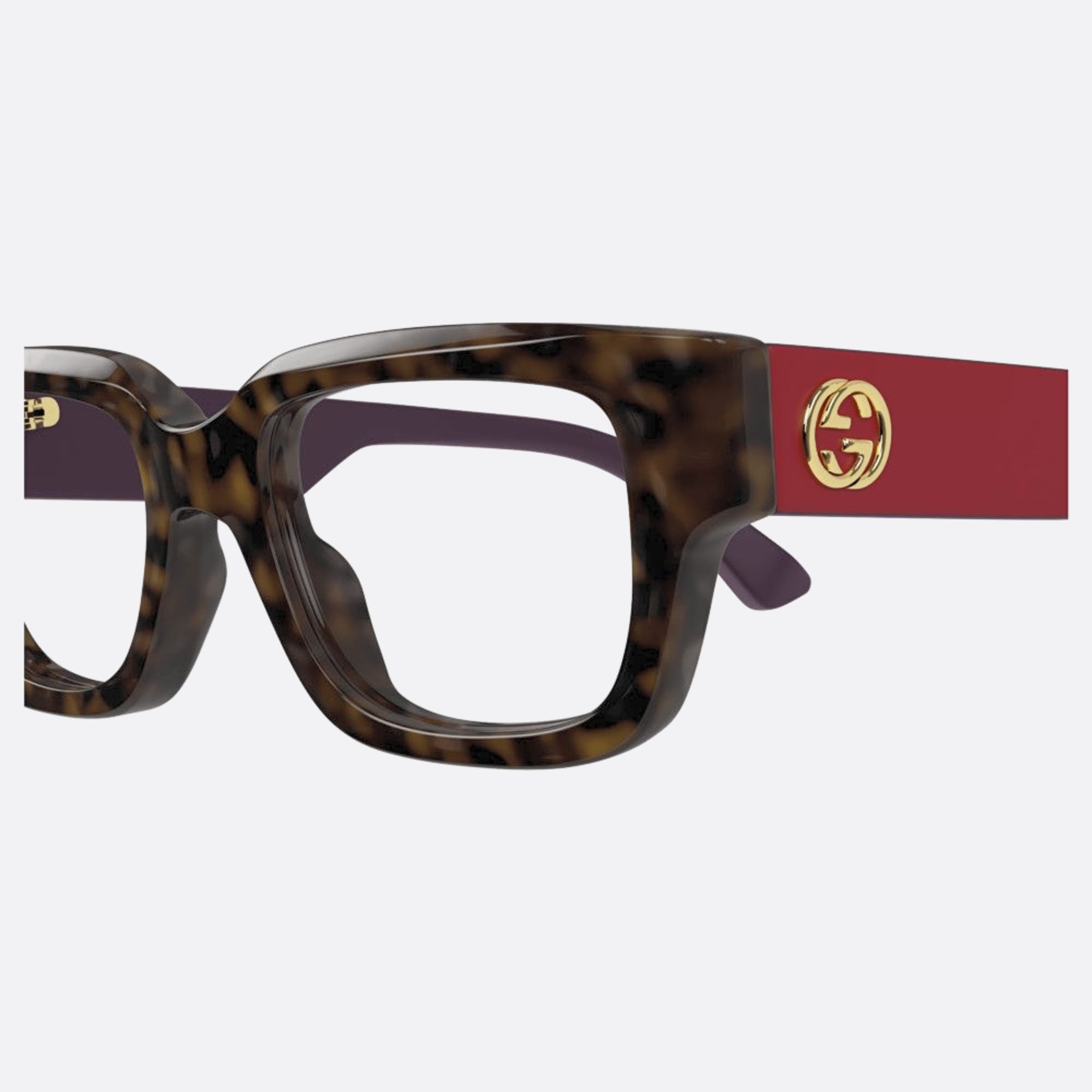 Gucci 53mm Hvrd Havana Squared Woman Eyeglasses - Detail View