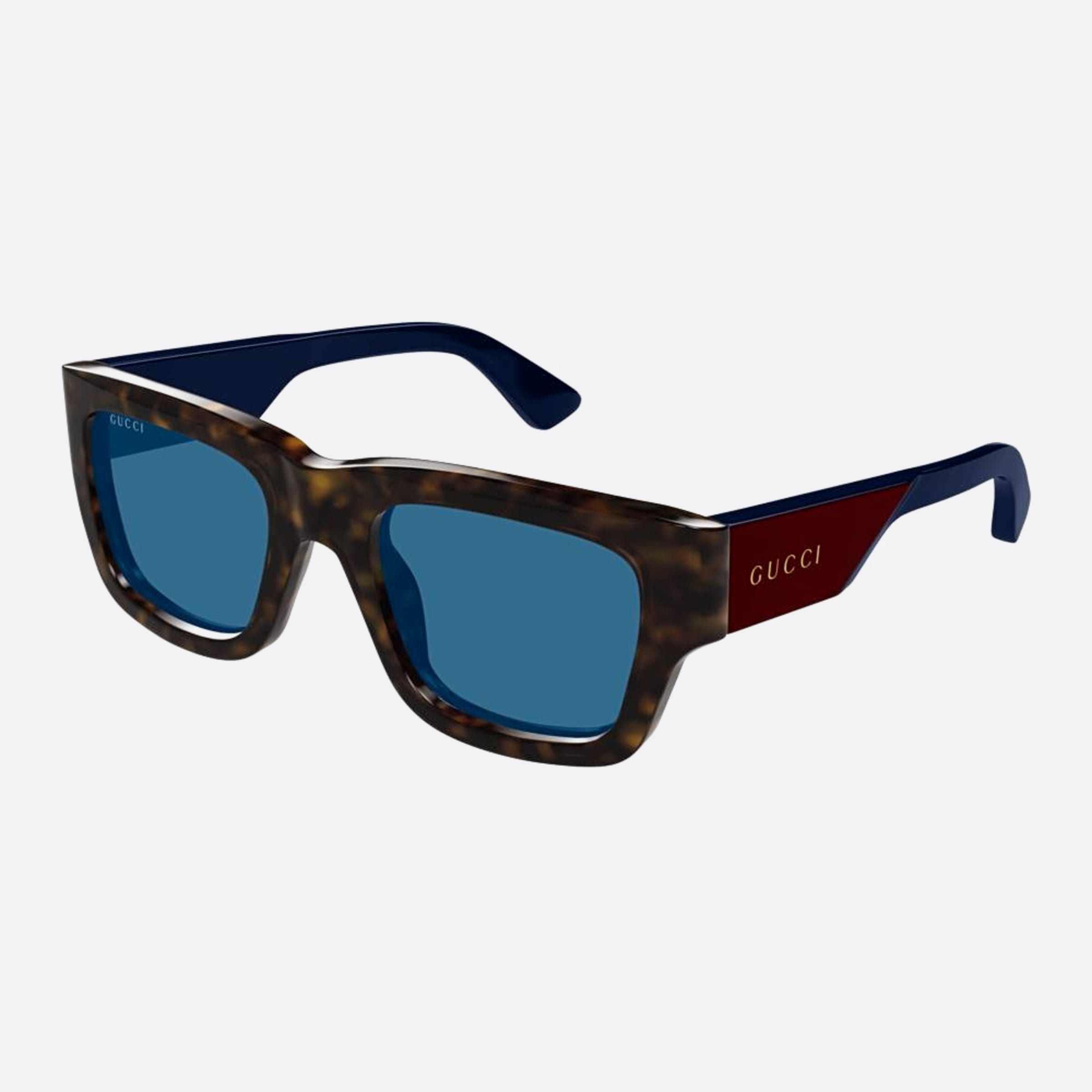 Gucci 52mm Hvbl Havana Squared Man Sunglasses - Side View