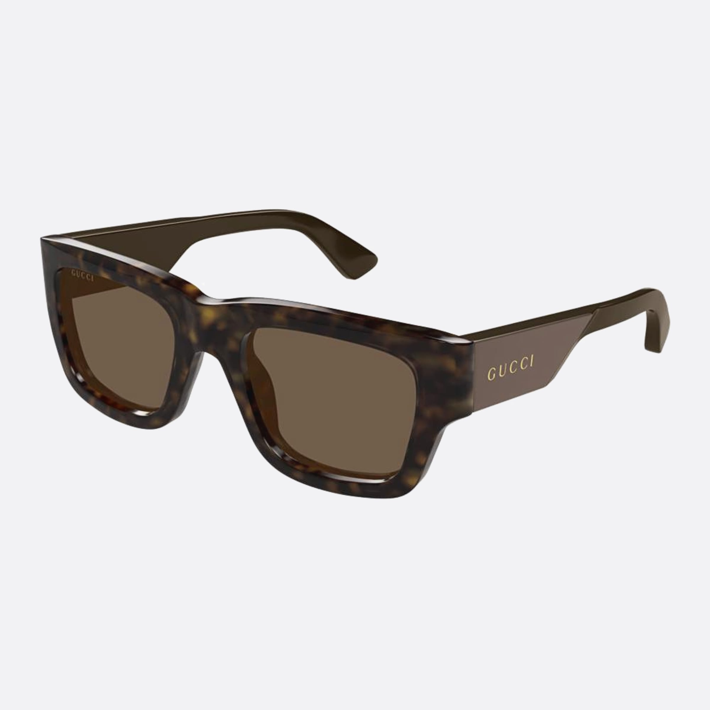 Gucci 52mm Hvb Havana Squared Man Sunglasses - Side View