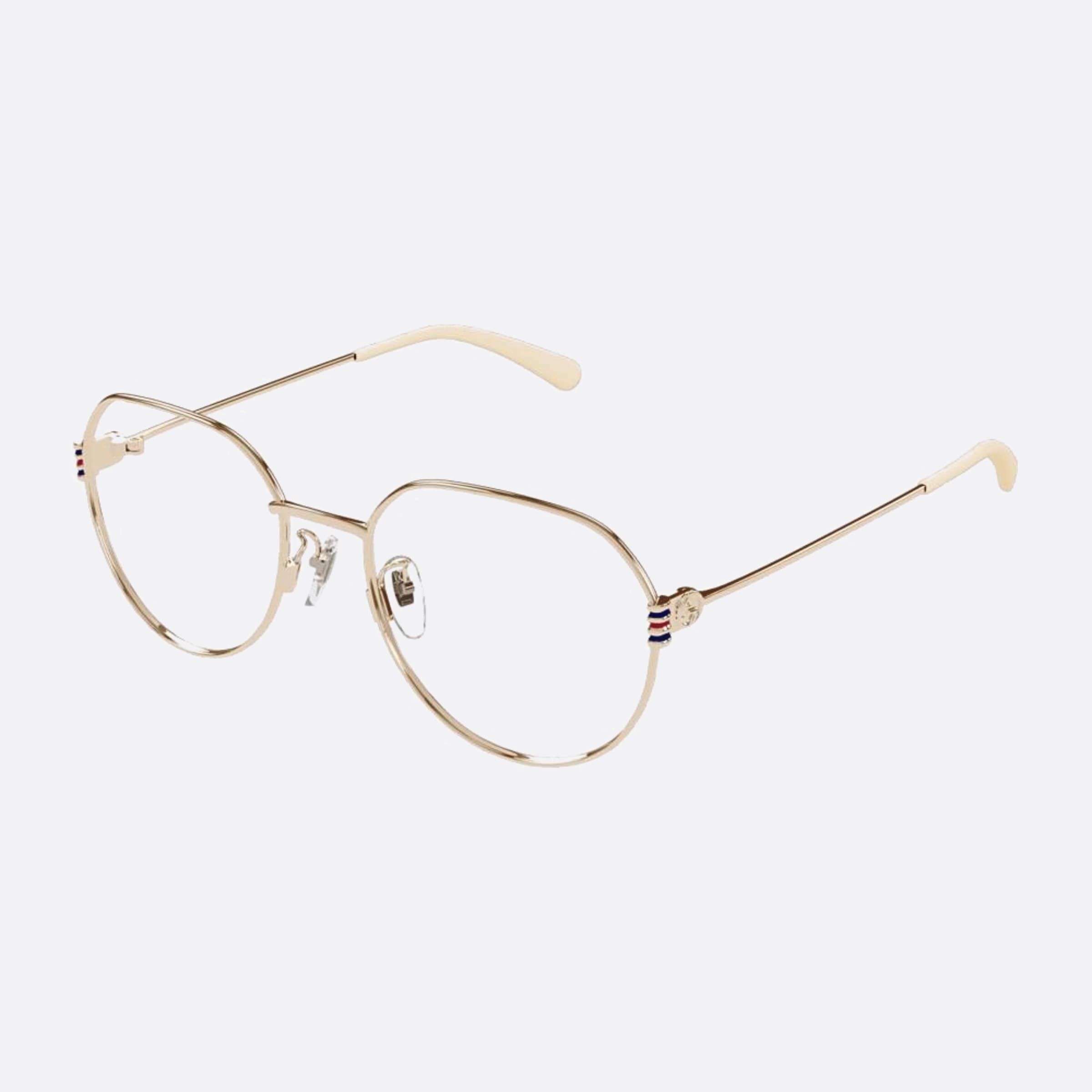 Gucci 55mm Rgwh Rose Gold Round Woman Eyeglasses - Side View