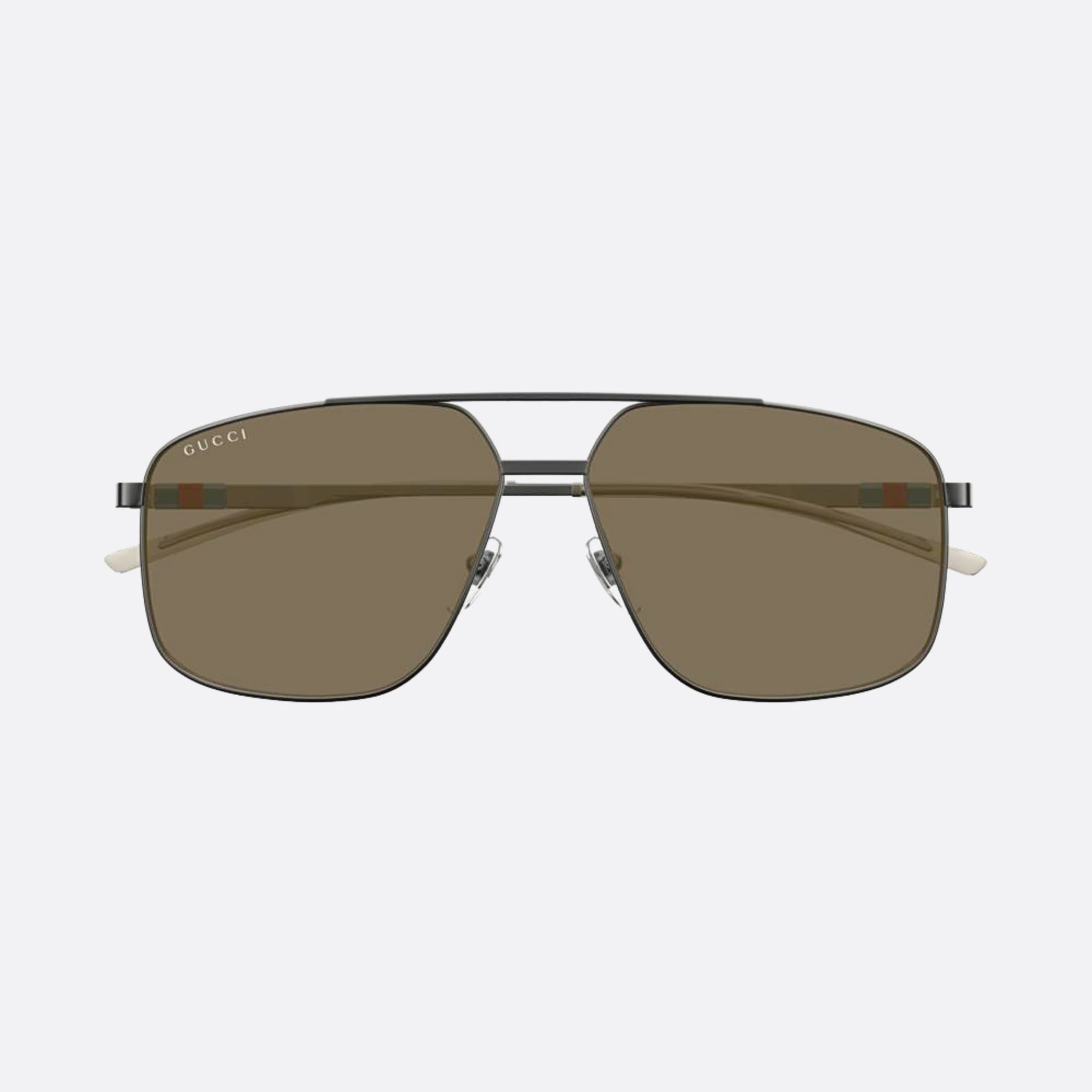 Gucci 60mm Gmb Ruthenium Pilot Man Sunglasses - Main View
