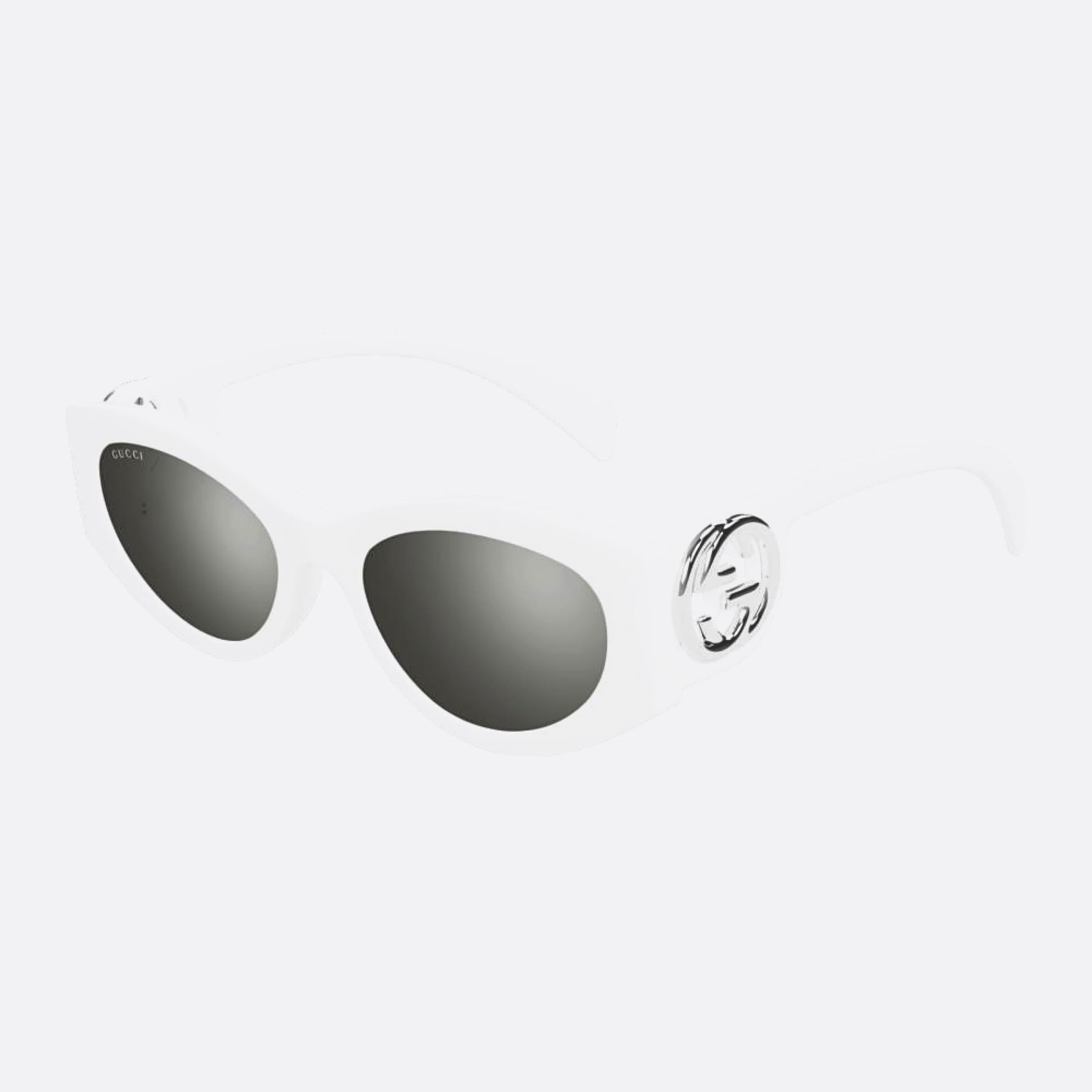 Gucci 54mm Whs White Oval Woman Sunglasses - Side View