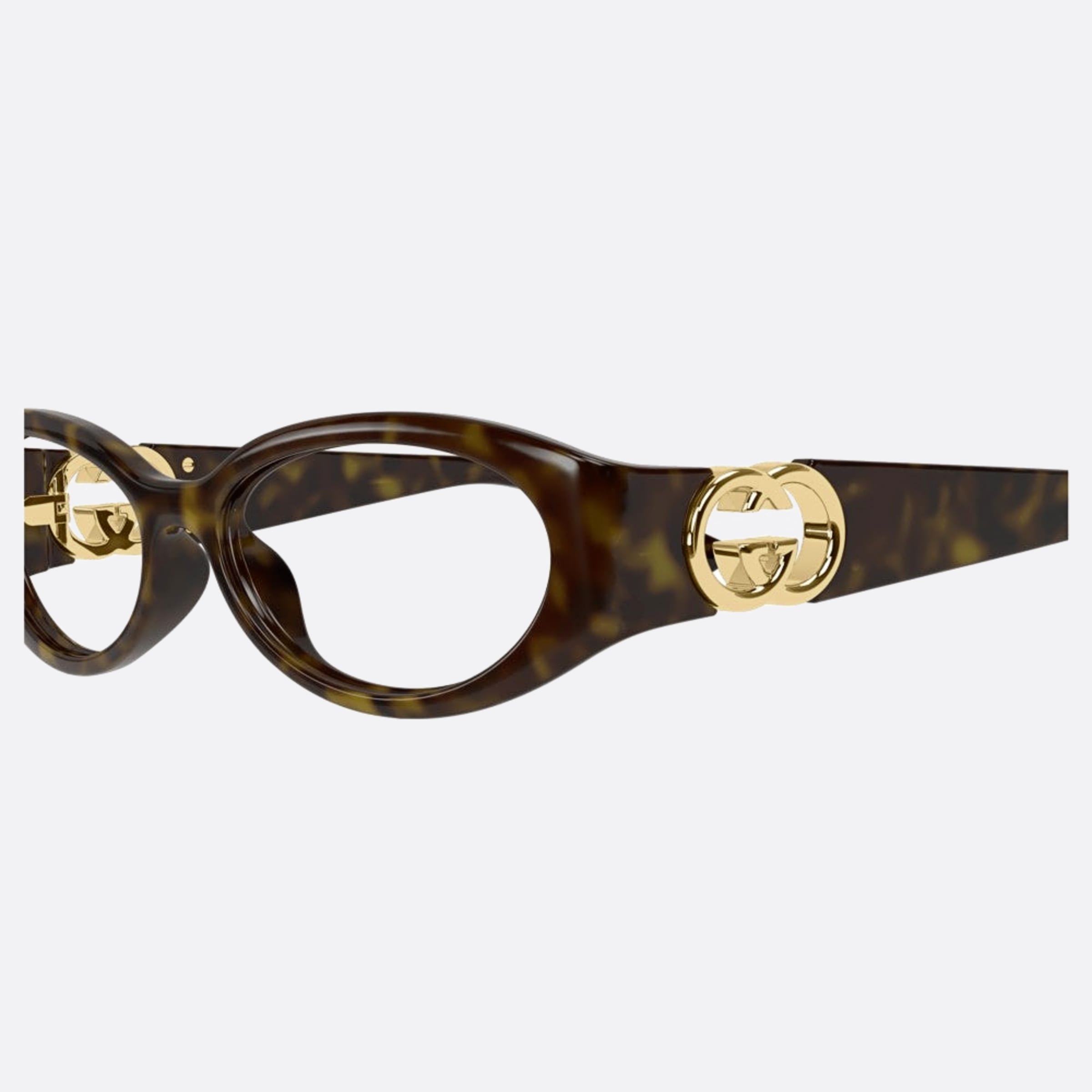 Gucci 52mm Havana Oval Woman Eyeglasses - Detail View