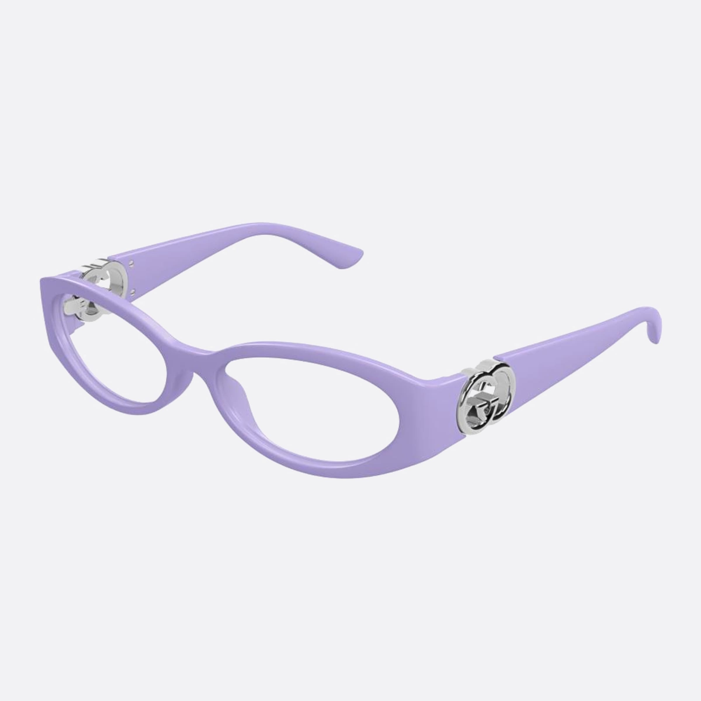 Gucci 52mm Violet Oval Woman Eyeglasses - Side View
