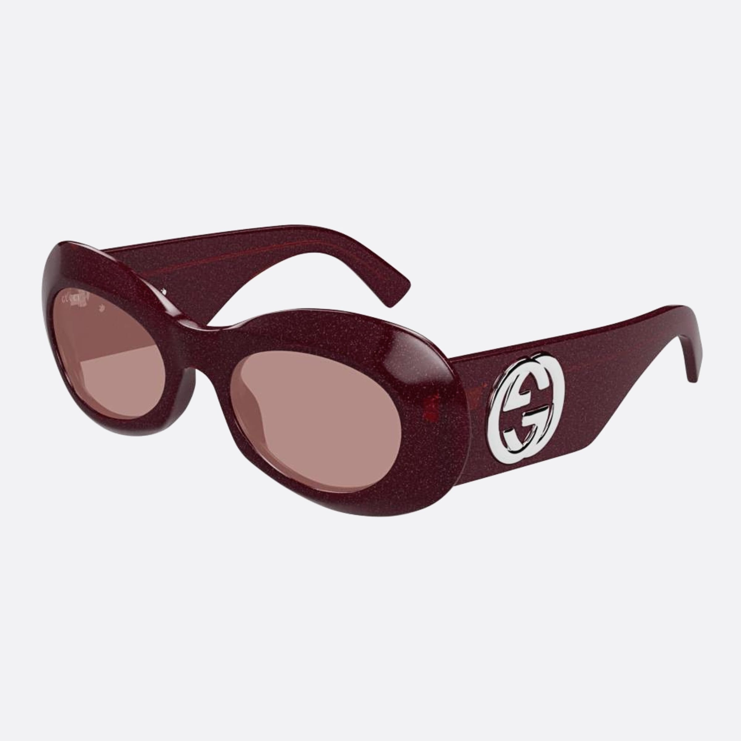 Gucci 51mm Bub Red Oval Woman Sunglasses - Side View