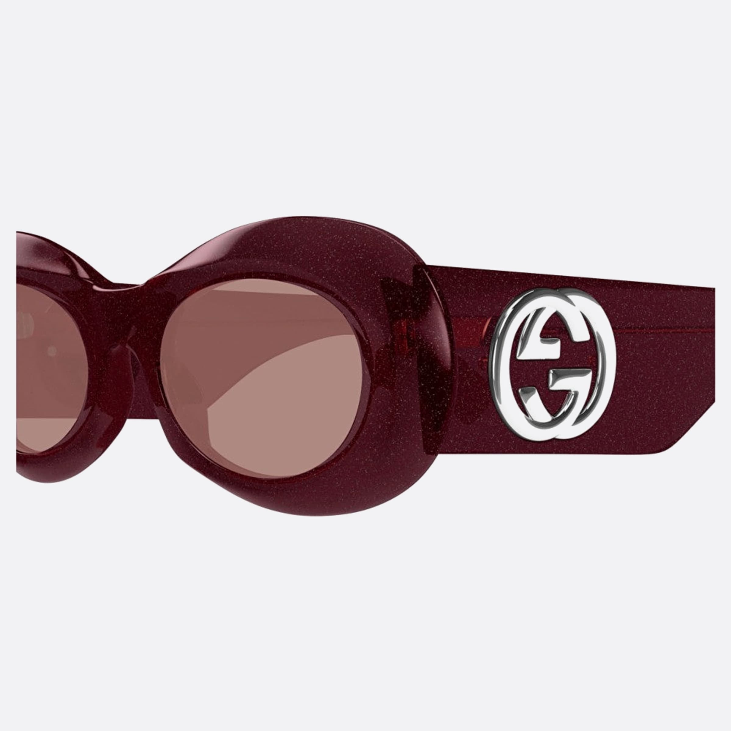 Gucci 51mm Bub Red Oval Woman Sunglasses - Detail View