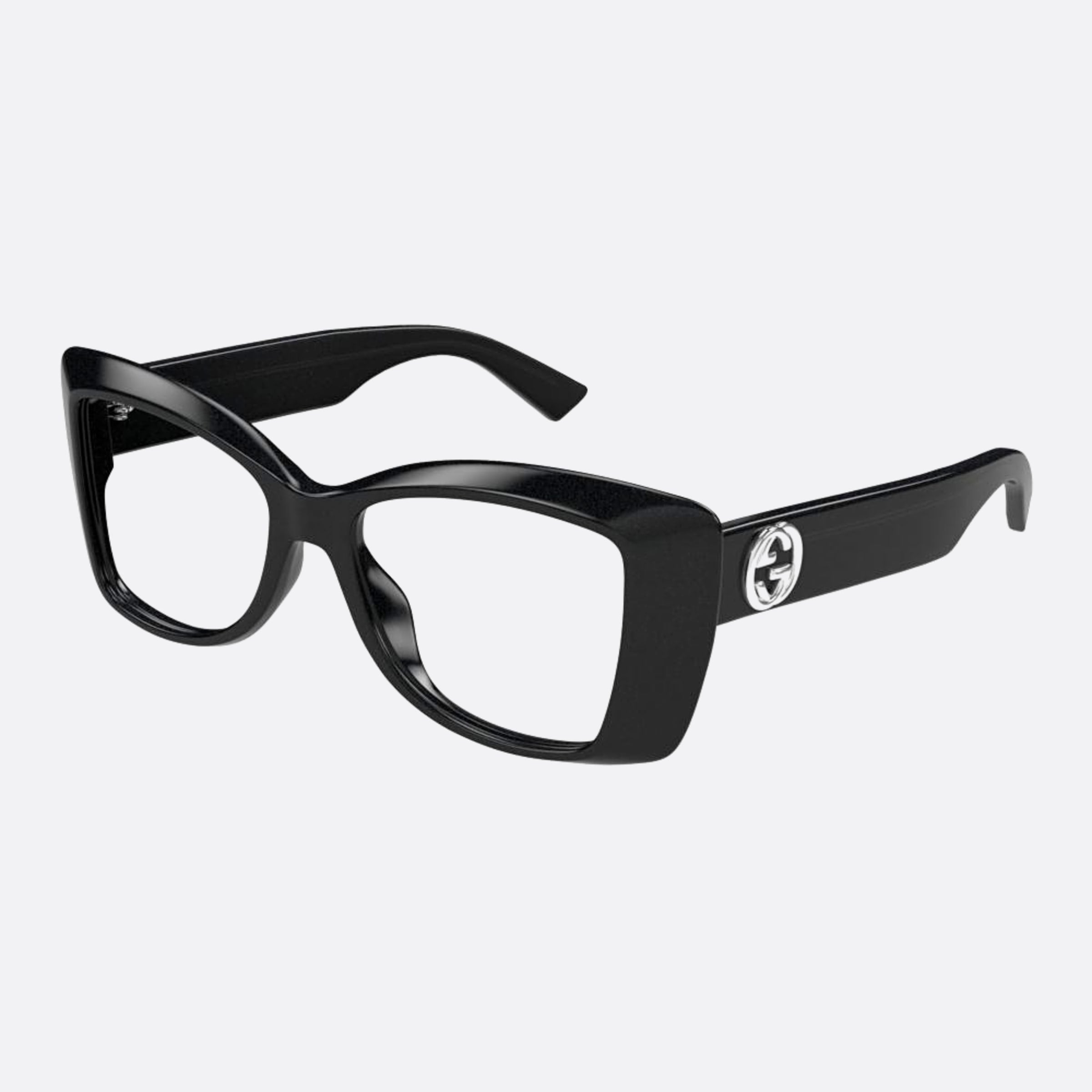 Gucci 50mm Blk Black Squared Woman Eyeglasses - Side View
