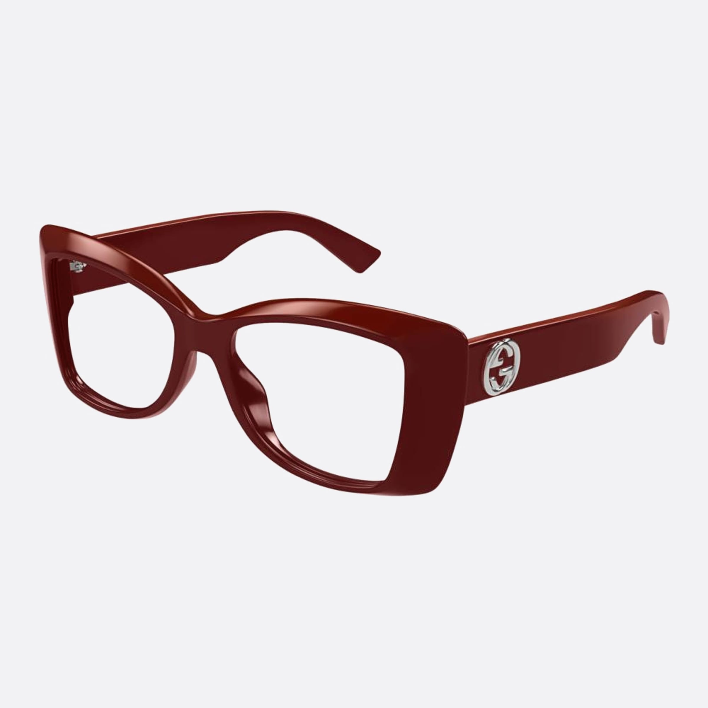 Gucci 50mm Red Squared Woman Eyeglasses - Side View
