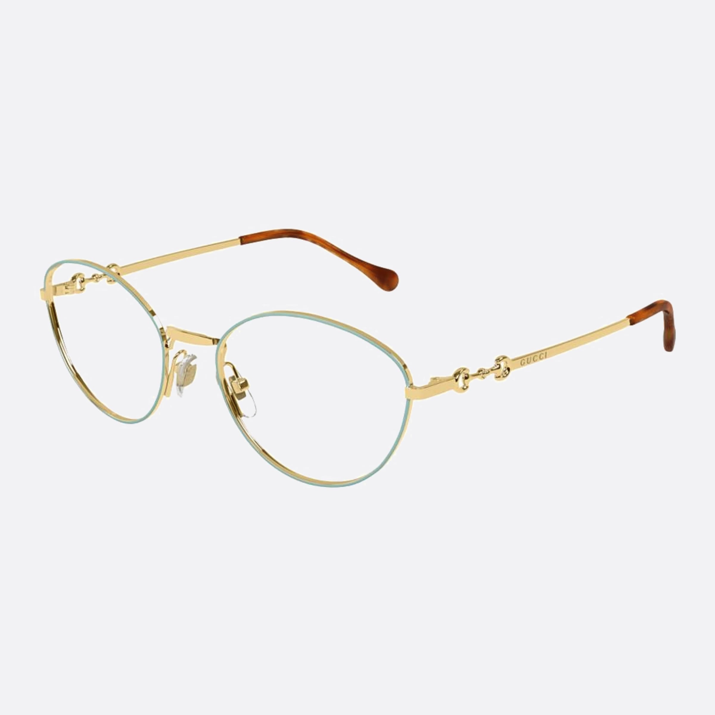 Gucci 54mm Gldtt Gold Cat Eye Woman Eyeglasses - Side View