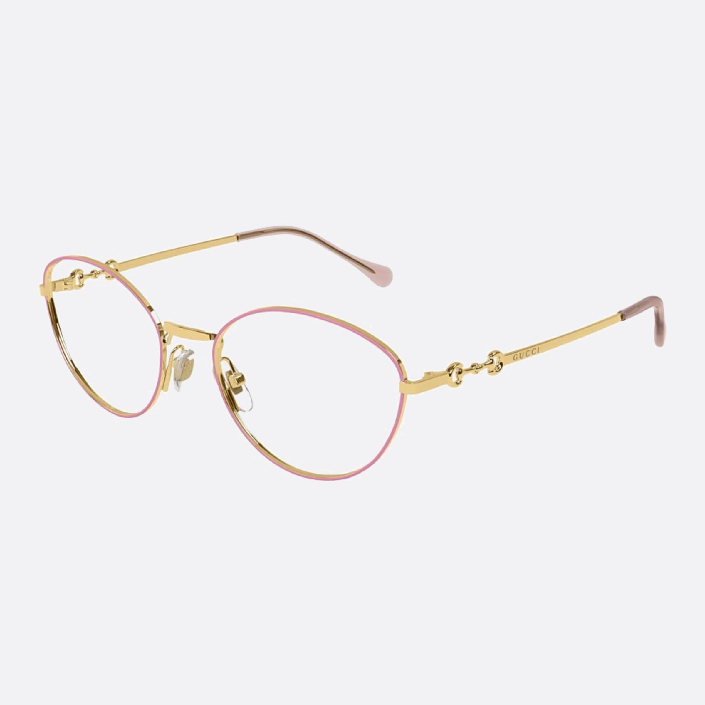 Gucci 54mm Gldpk Gold Cat Eye Woman Eyeglasses - Side View