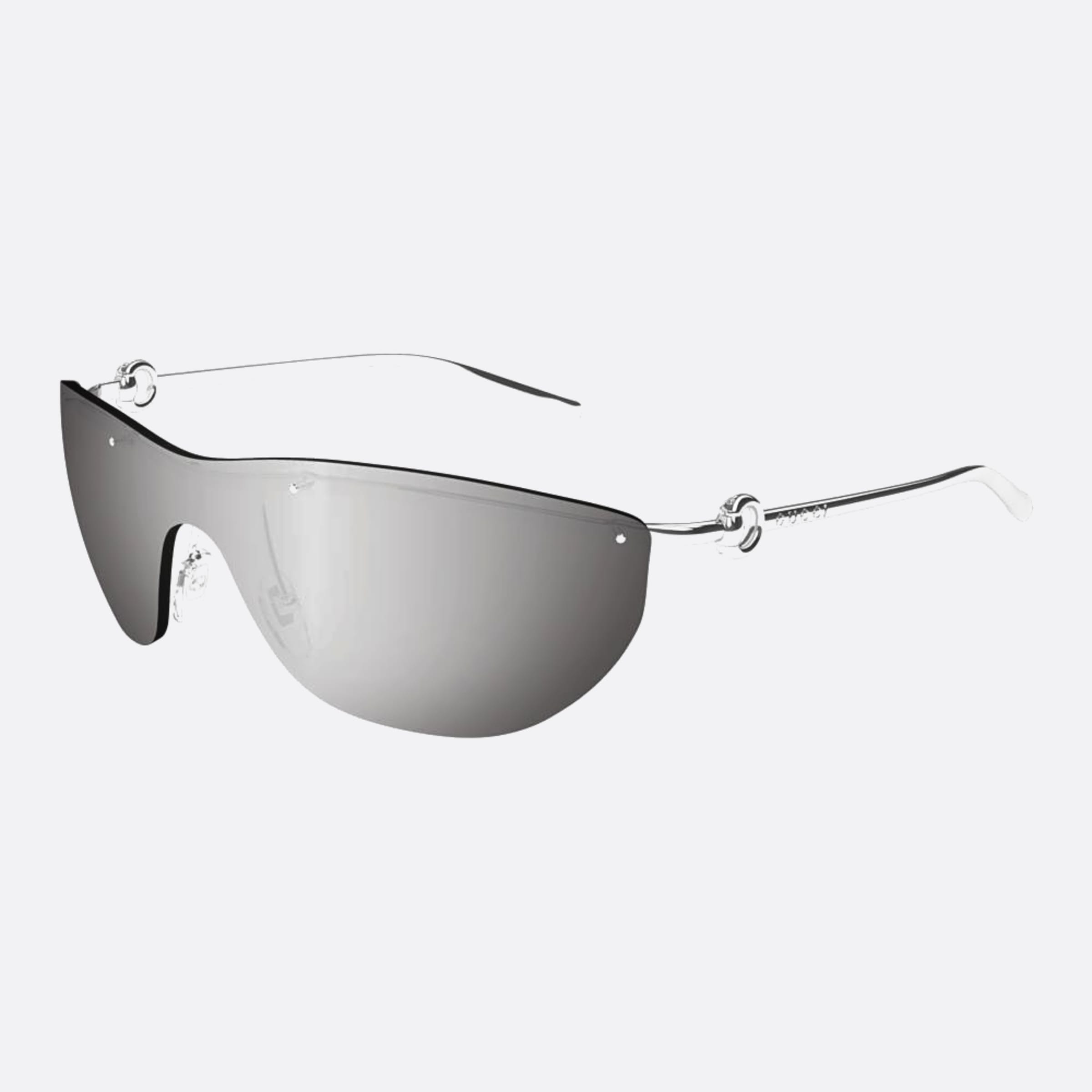 Gucci 99mm Sisi Silver Shield Woman Sunglasses - Side View