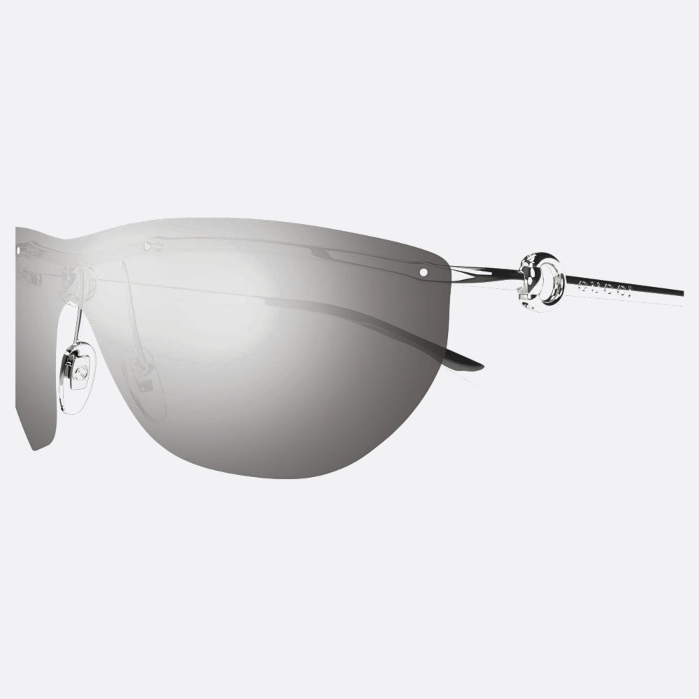 Gucci 99mm Sisi Silver Shield Woman Sunglasses - Detail View