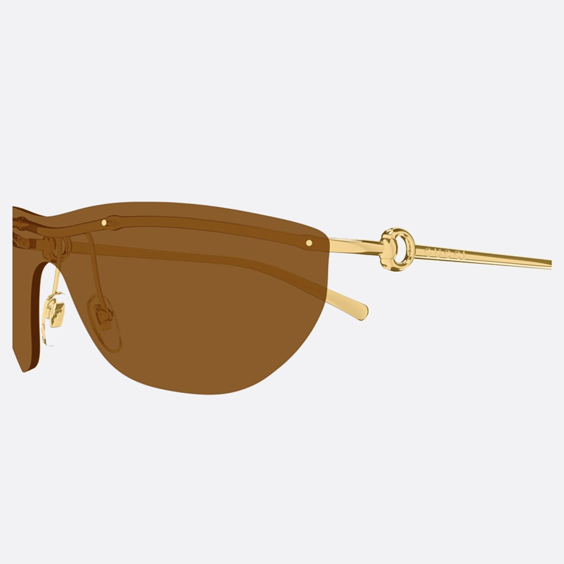 Gucci 99mm Gdbr Gold Shield Woman Sunglasses - Detail View