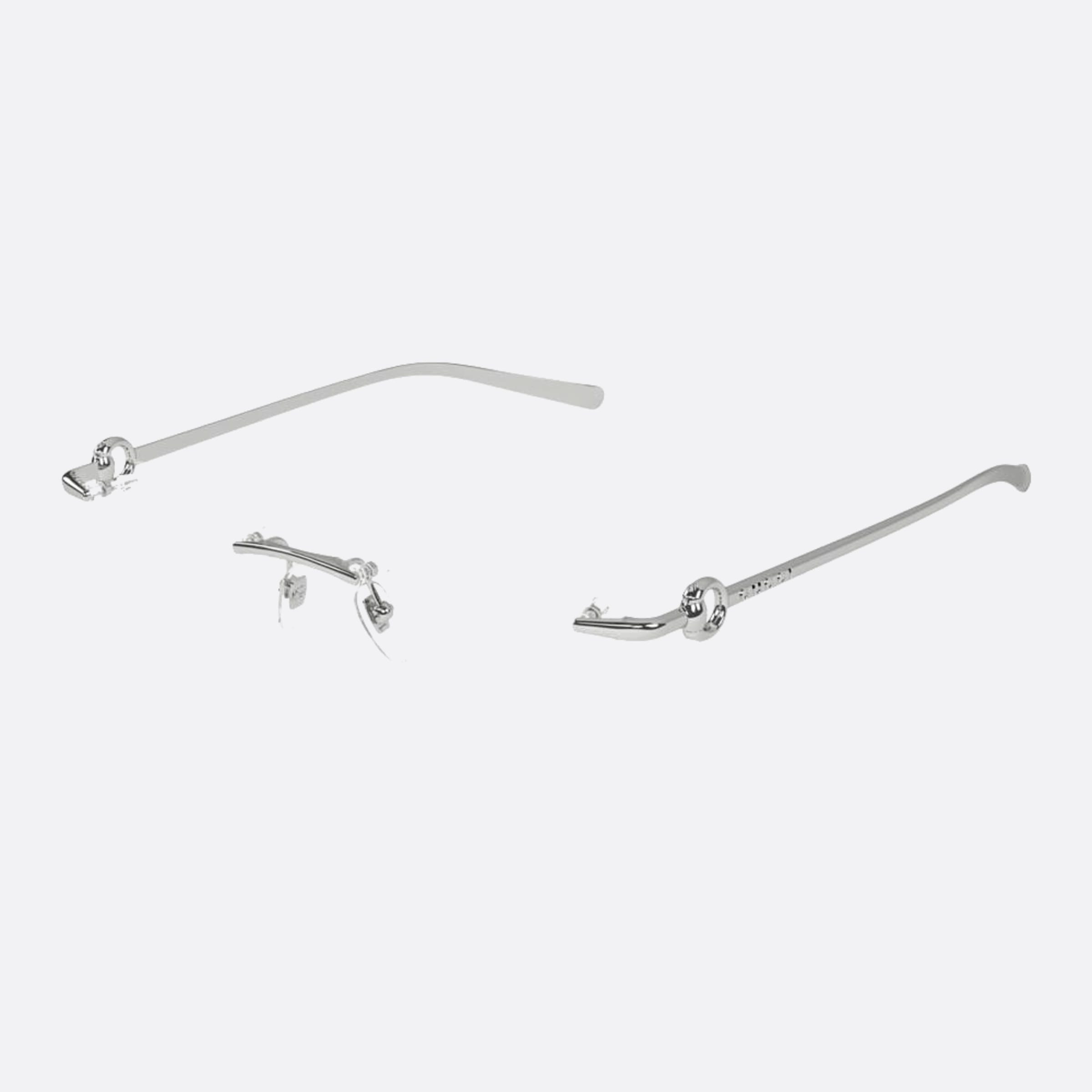 Gucci 54mm Silver Cat Eye Woman Eyeglasses - Side View