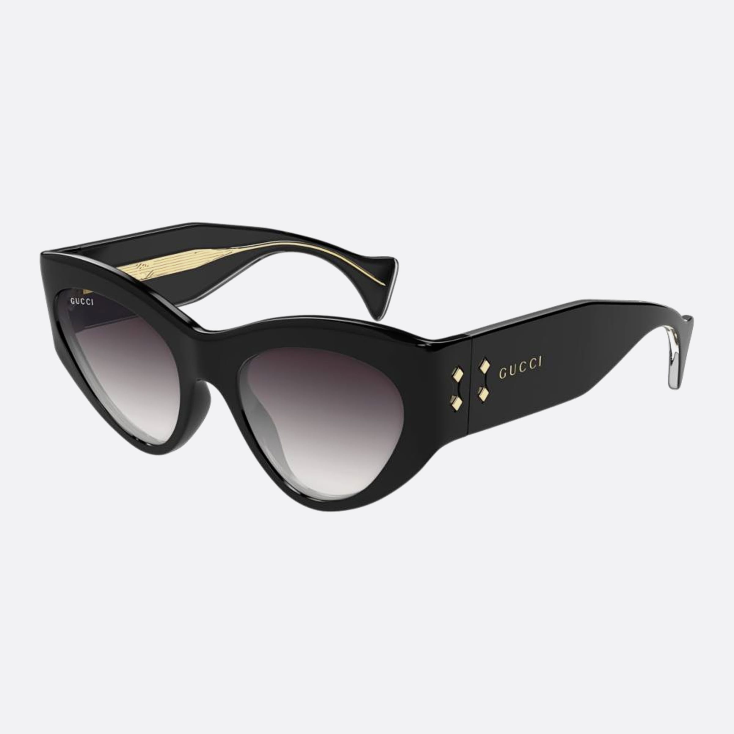 Gucci 54mm Black Cat Eye Woman Sunglasses - Side View