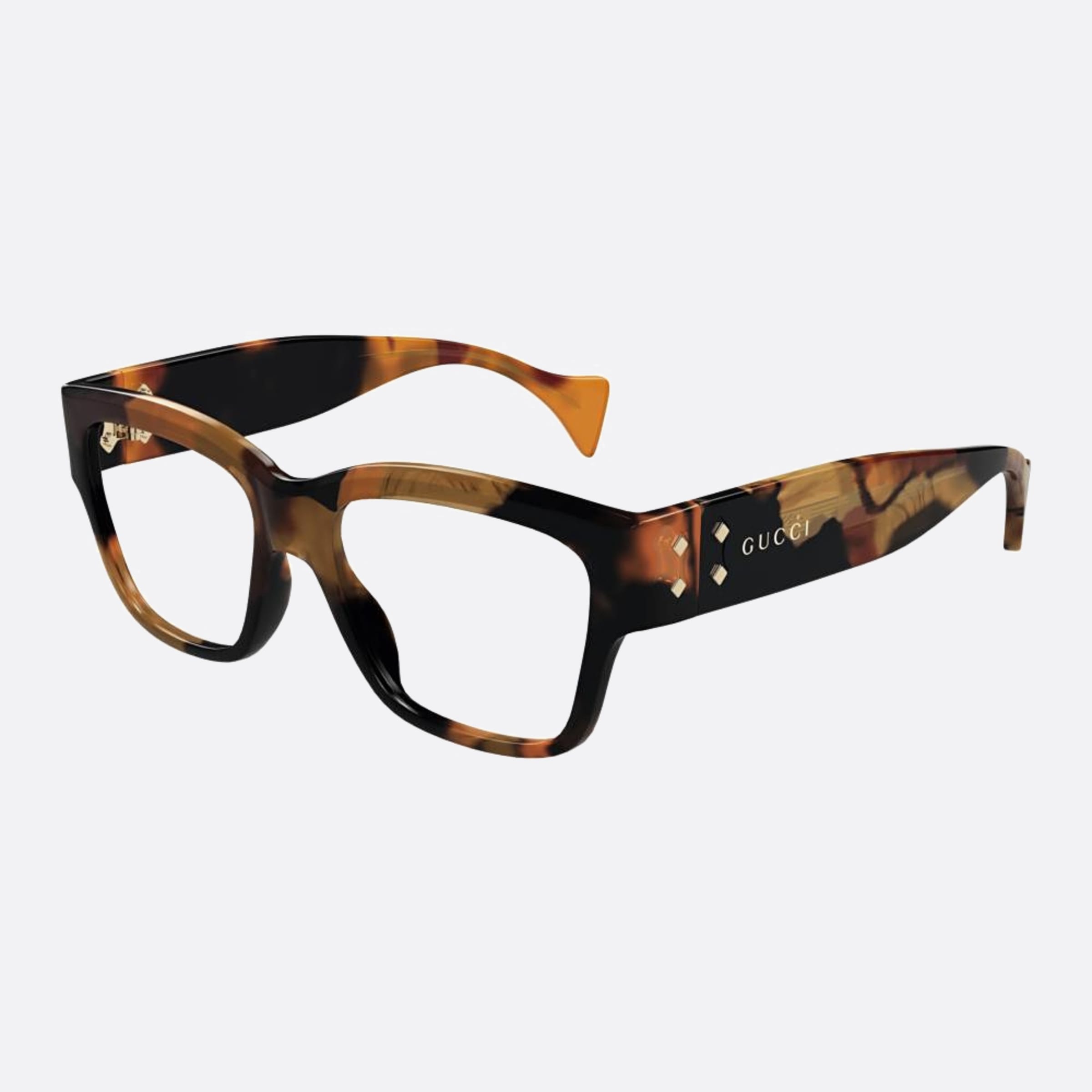 Gucci 54mm Havana Butterfly Woman Eyeglasses - Side View