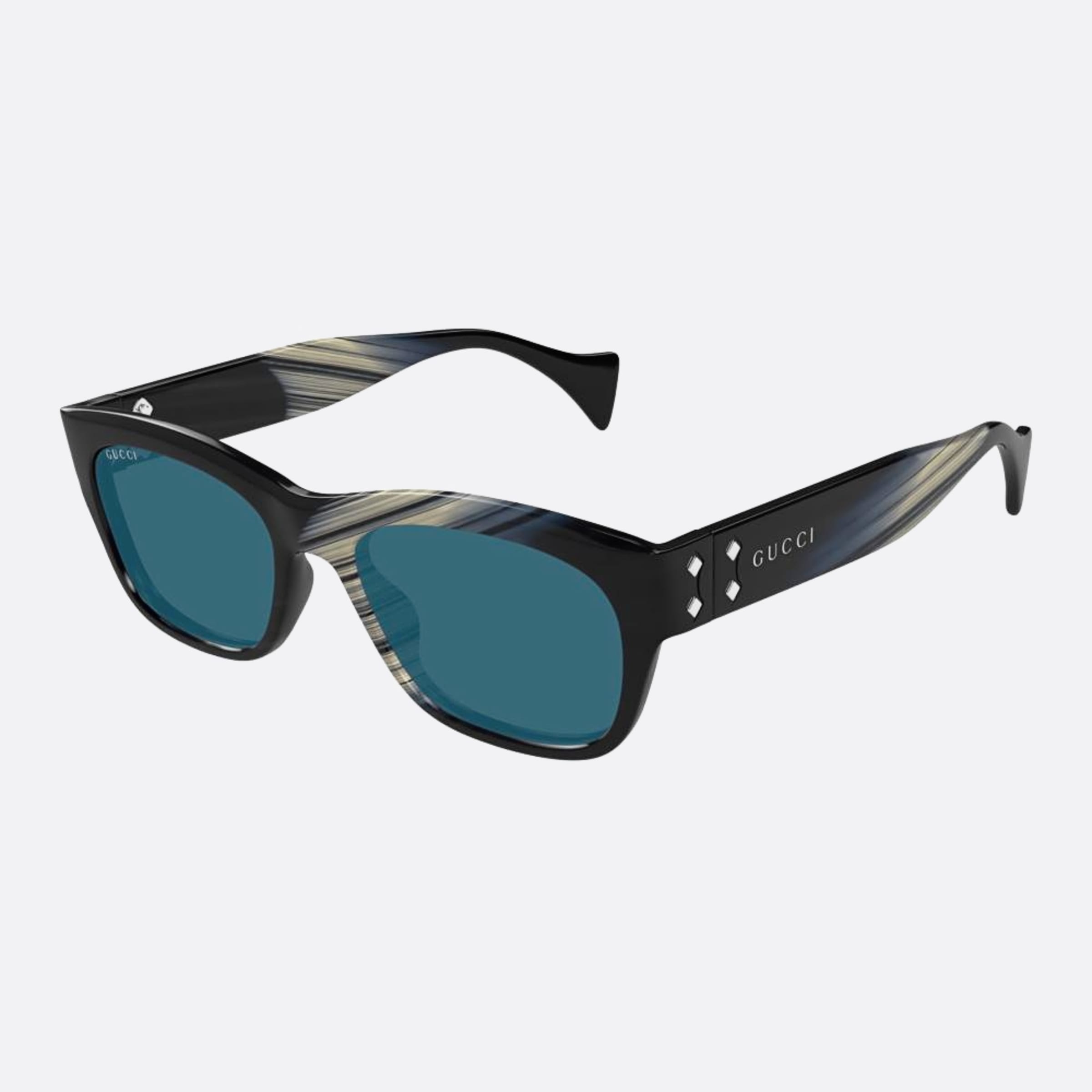 Gucci 55mm Sbbl Black Squared Man Sunglasses - Side View