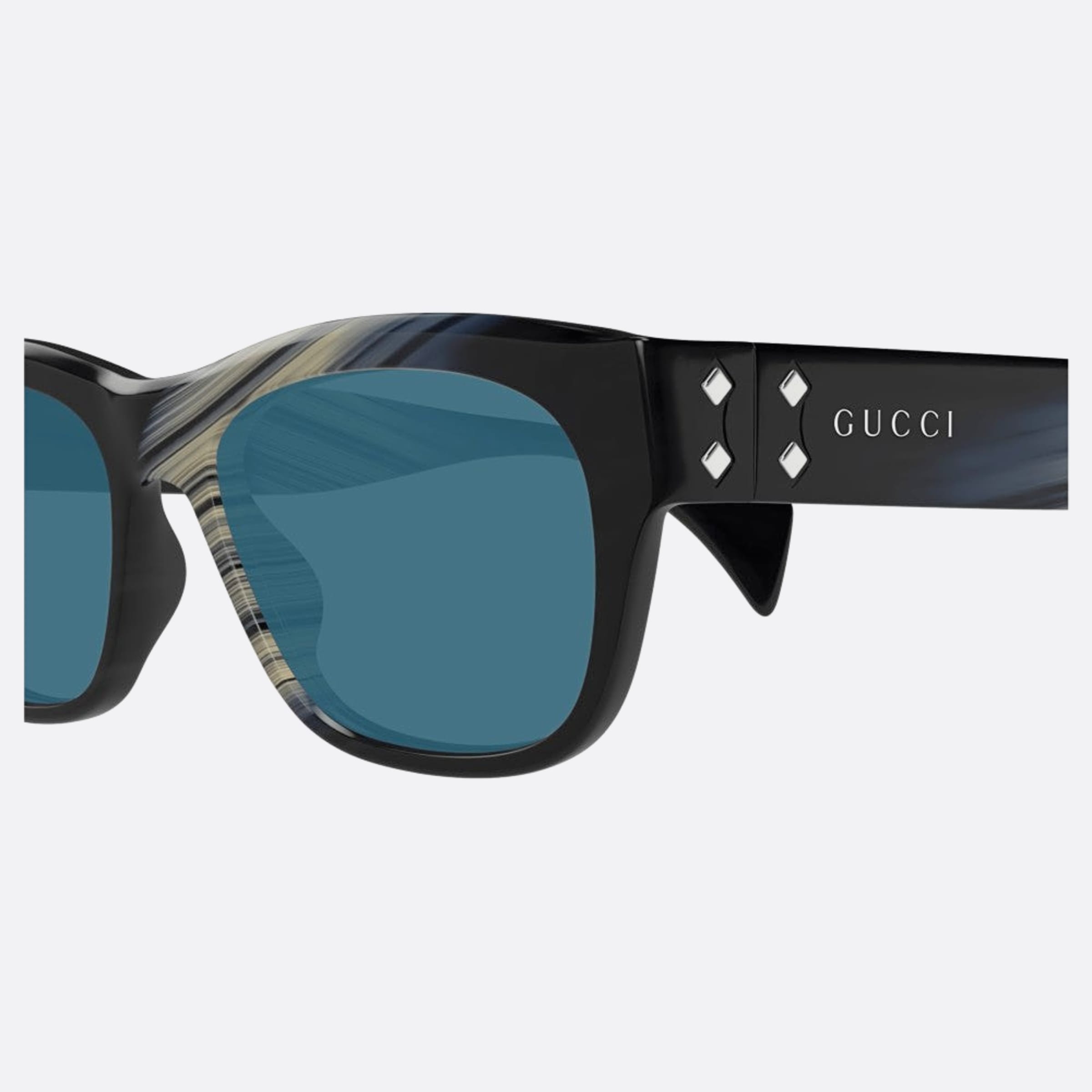 Gucci 55mm Sbbl Black Squared Man Sunglasses - Detail View