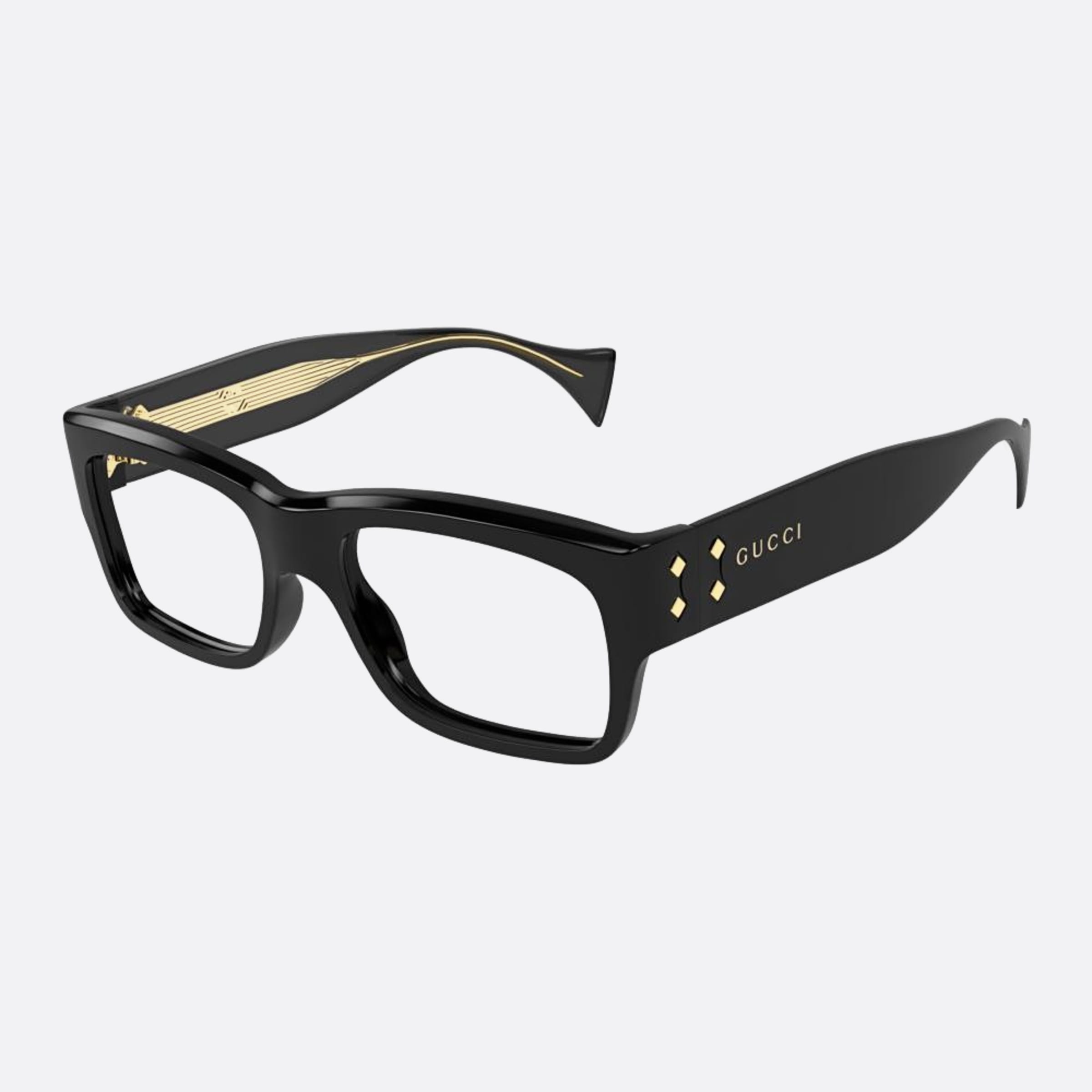 Gucci 56mm Blk Black Squared Man Eyeglasses - Side View