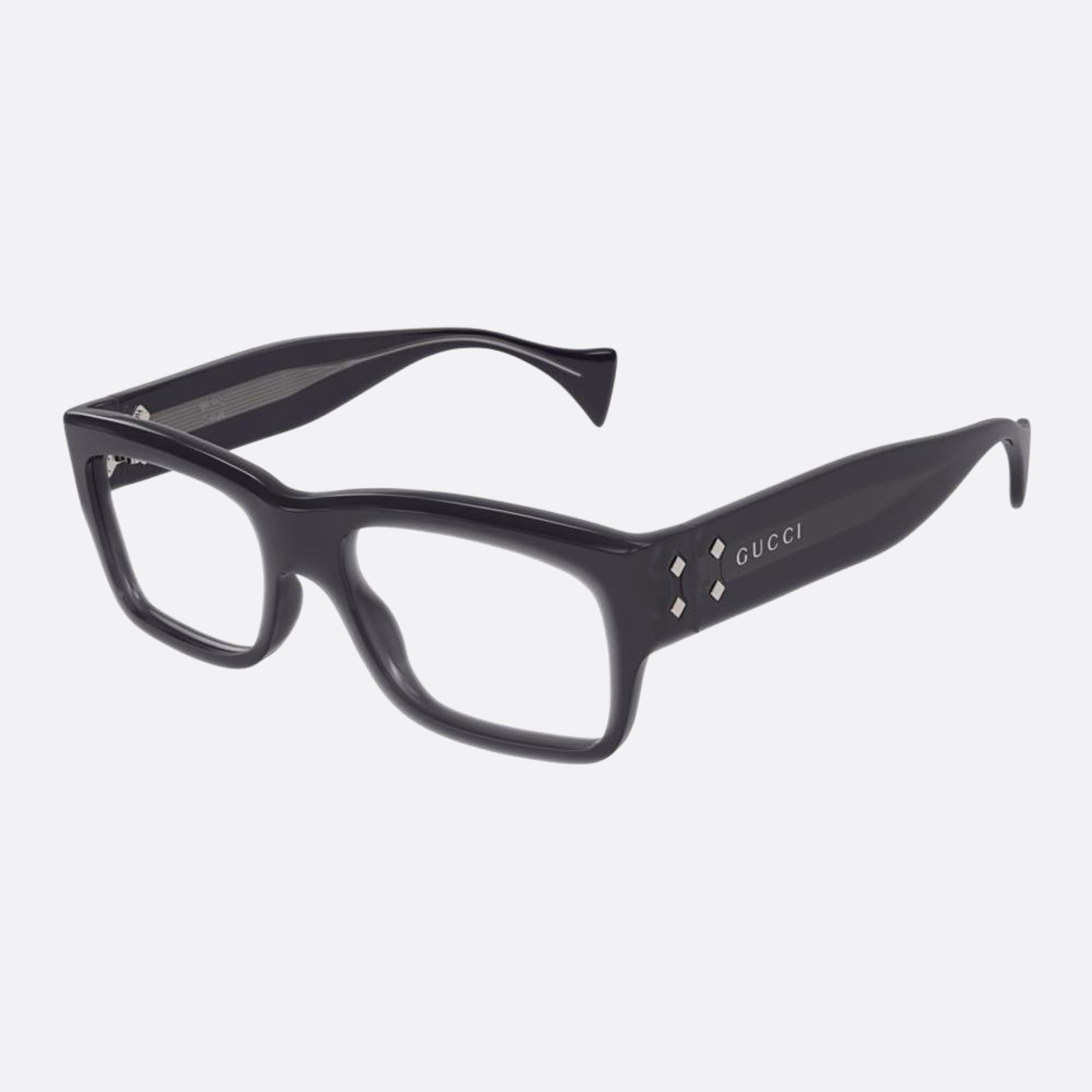 Gucci 56mm Grey Squared Man Eyeglasses - Side View