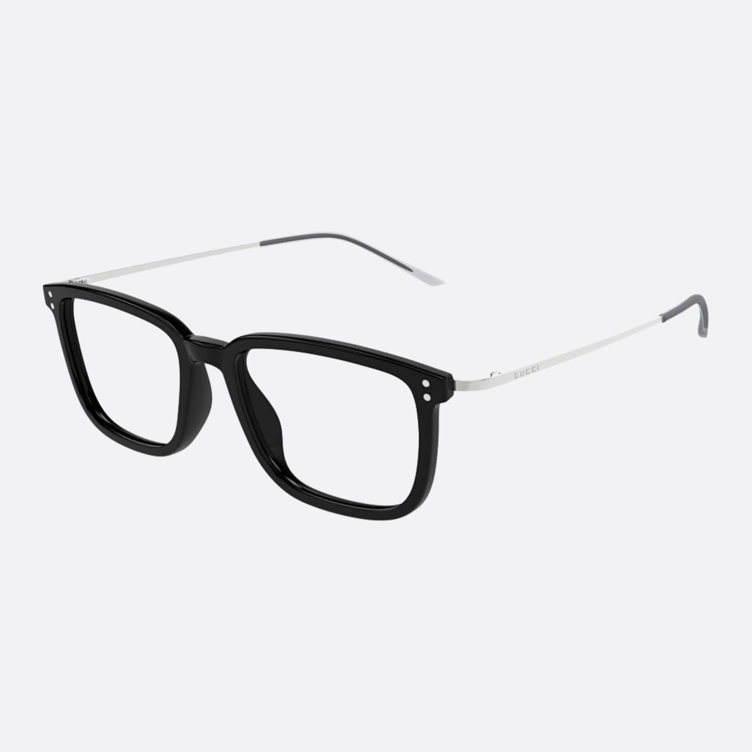 Gucci 50mm Blksl Black Squared Men Eyeglasses - Side View
