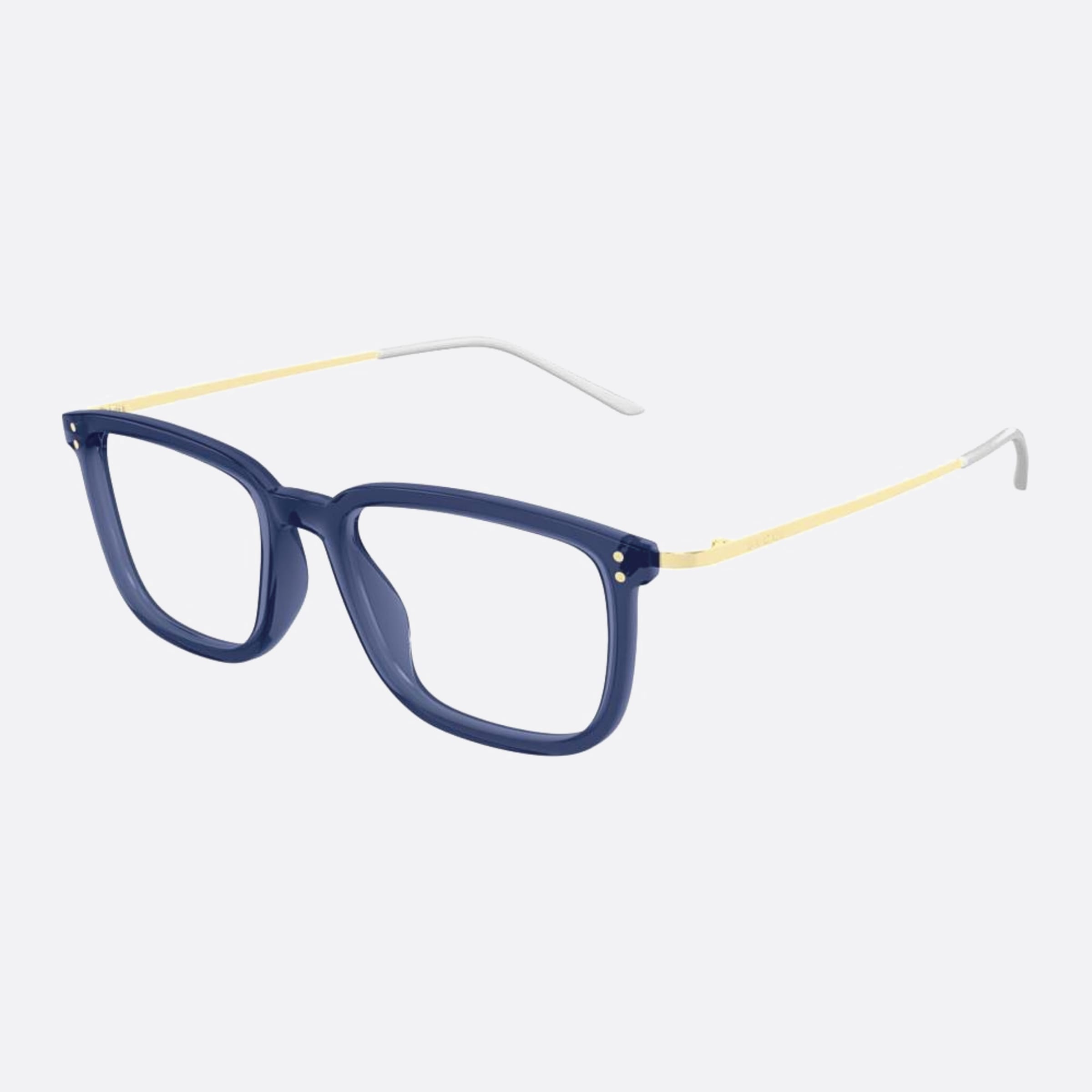 Gucci 50mm Blgld Blue Squared Men Eyeglasses - Side View